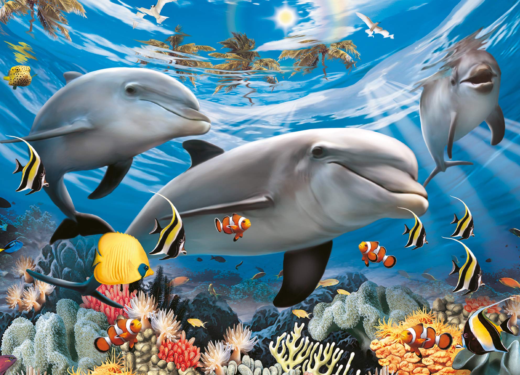 Ravensburger 95933 Yunuslar Puzzle, 60 Parça, Çok Renkli