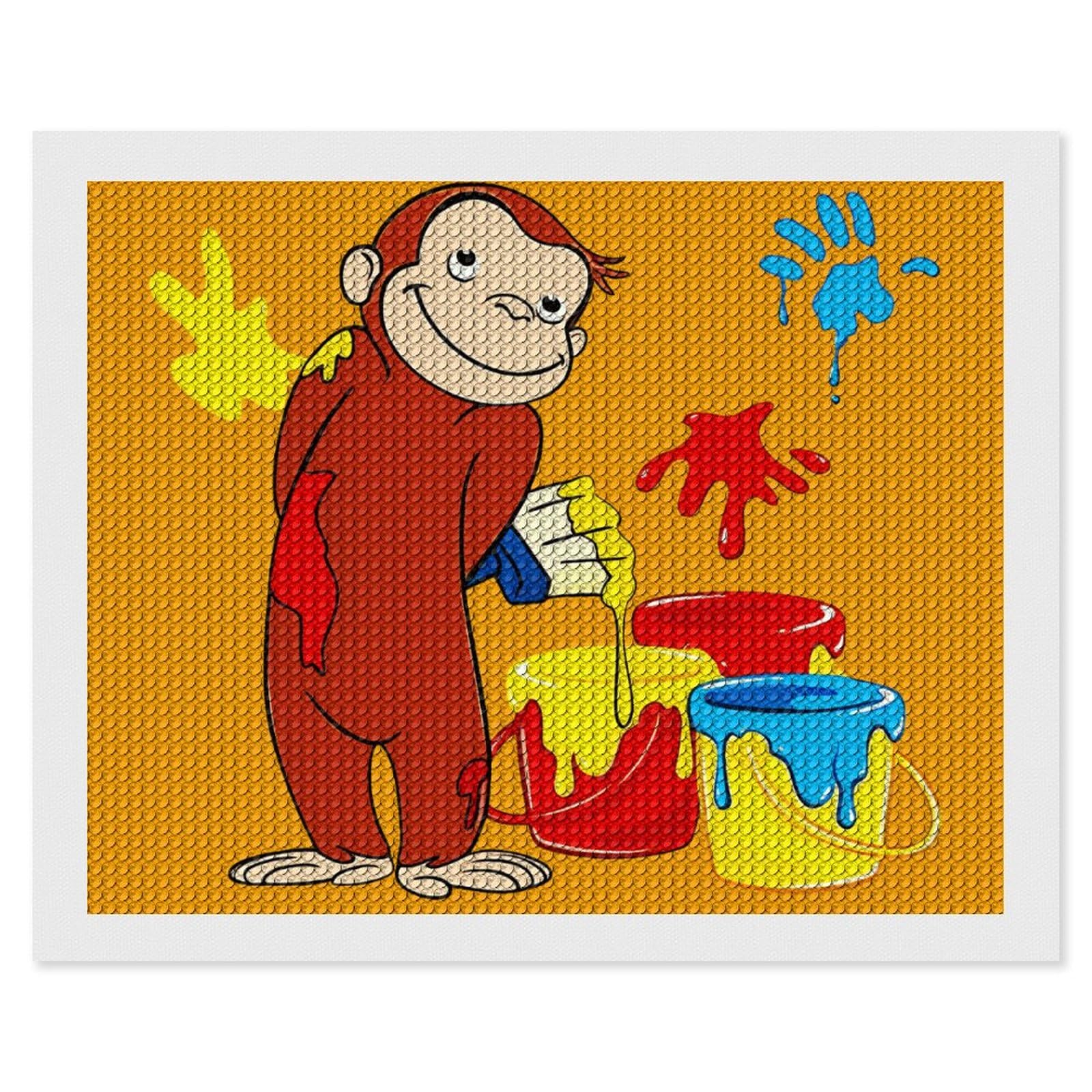 Amazon.co.jp: Curious George Anime Diamond Art Painting Kit Cross