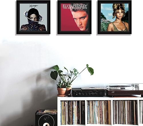 Miniatura 5 de Marco de disco de vinilo para marco hecho para exhibir discos de vinilo, decoración del hogar LP (negro 5, 1 unidad)
