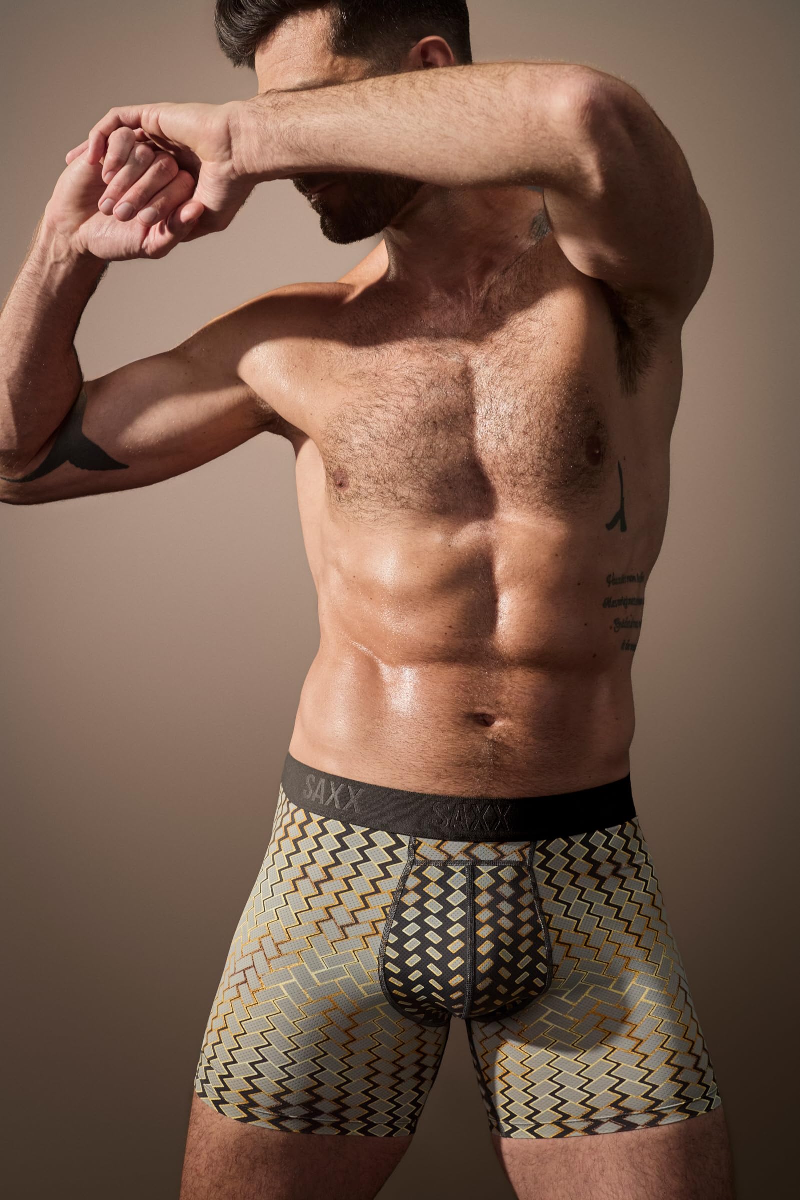 SAXX Underwear Co. Calzoncillos tipo bóxer de compresión suaves y flexibles para hombre, 6 pulgadas