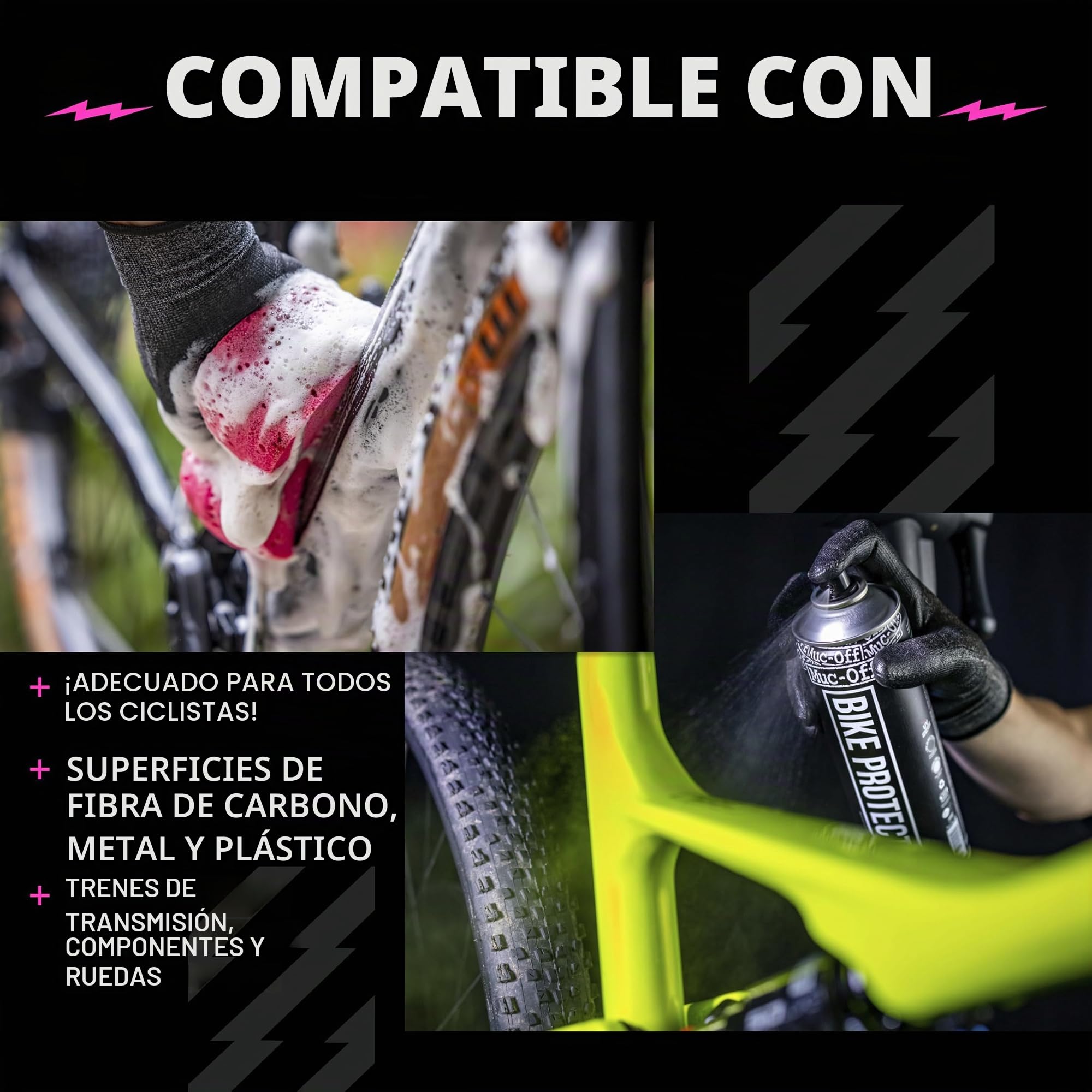 Muc-Off Kit de Limpieza de Bicicleta, Cuidados Esenciales para la Bicicleta - Productos Imprescindibles para Limpiar y Proteger tu Bici - Incluye Limpiador para Bicicletas y Protector de Muc-Off