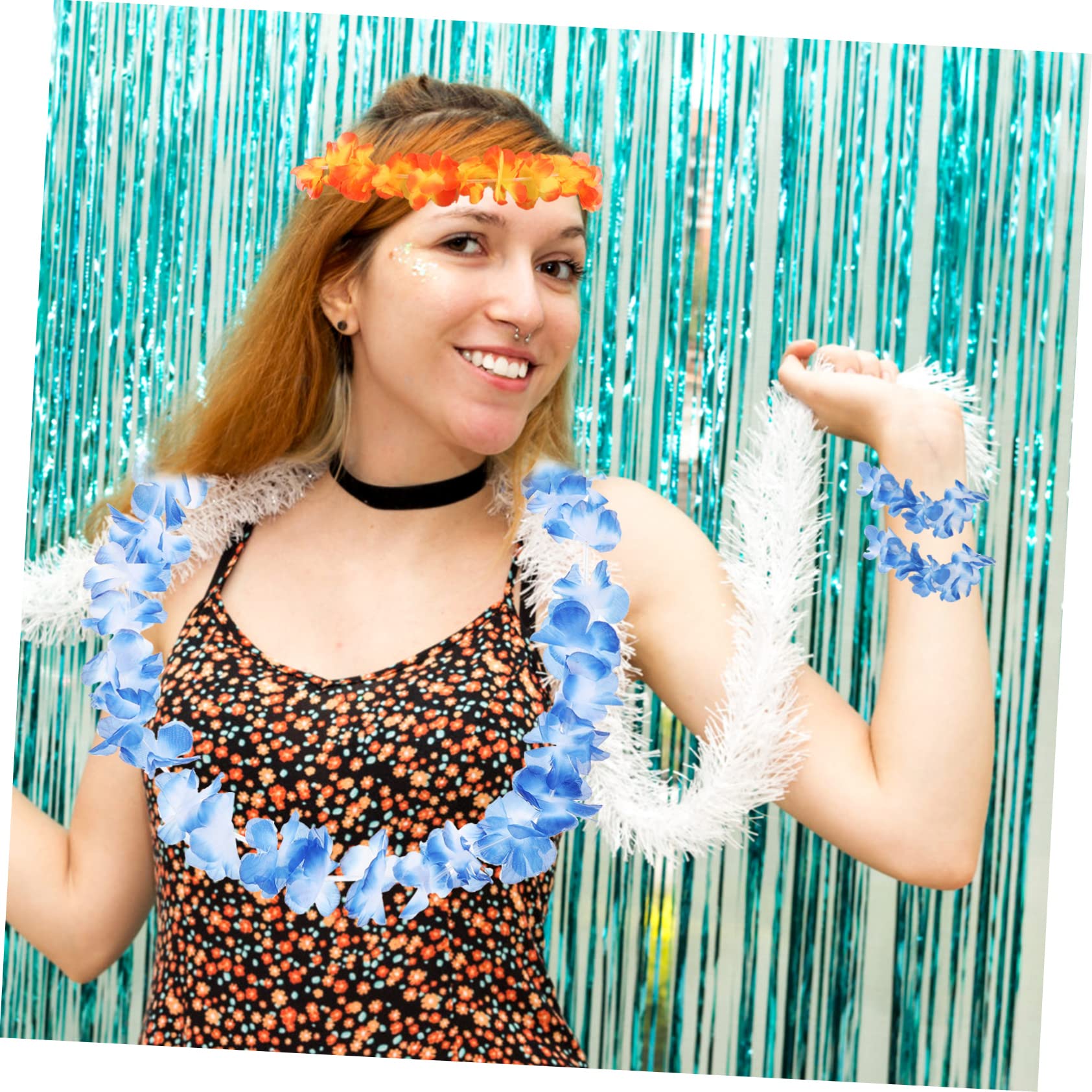 ibasenice 3 Juegos Leus Hawaianos Collar De Flores Diademas Pulseras Hawai Leis Collar Guirnaldas Hawaianas Hawai Flores Decoraciones Artificial Adorno Hawaiano Niño Pétalo Combinación Paño