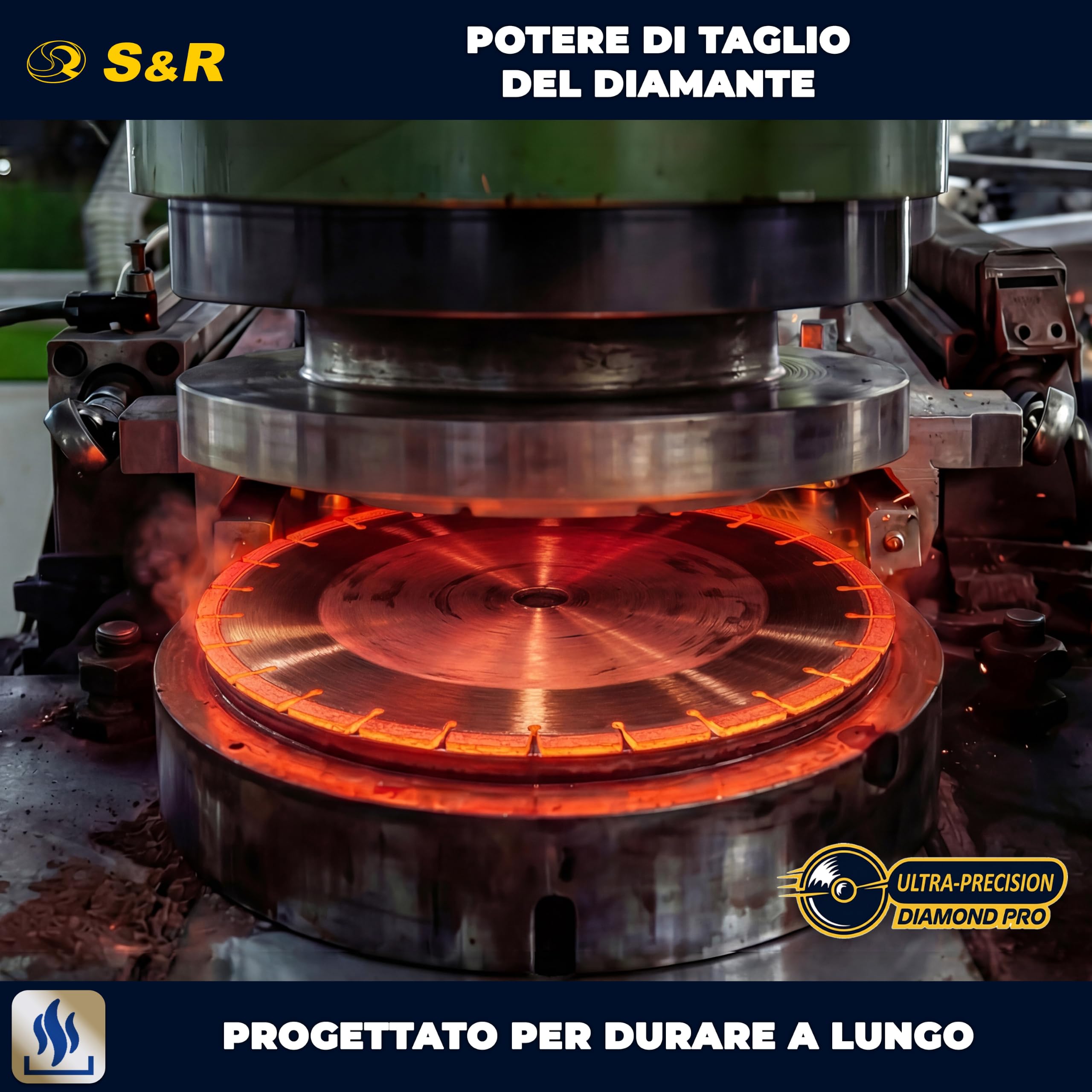 S&R Disco diamantato 350 mm Calcestruzzo. Disco Smerigliatrice 350 per troncare tagliare Calcestruzzo, Pietra, Mattoni Muratura