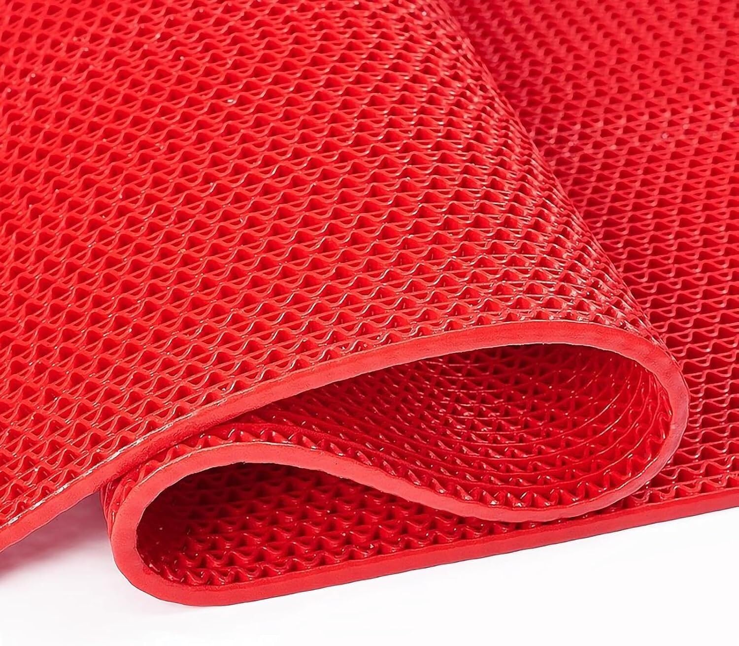 Hpthly Red 5Mm Thick Pvc Drainage Floor Mat, Non-Slip Commercial Wet Area Floor Mats For Shower Room, Swimming Pool,-90X300cm