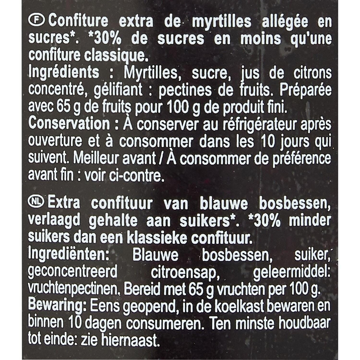 Confiture riche en fruits pour un petit déjeuner gourmand — CARREFOUR SENSATION Myrtille, pot de 330g - Lot de 4