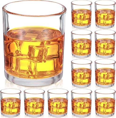 12 vasos de whisky a la antigua de 10 onzas, vasos de cóctel de vidrio de bourbon, vasos de rocas para whisky, bourbon licor y bebidas de cóctel,