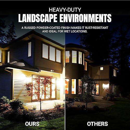 Vista 4 de DYSMIO Luces LED de voltaje con cable para exteriores para jardín y patio, luz de seguridad brillante no solar para paisajismo - negro - mediano