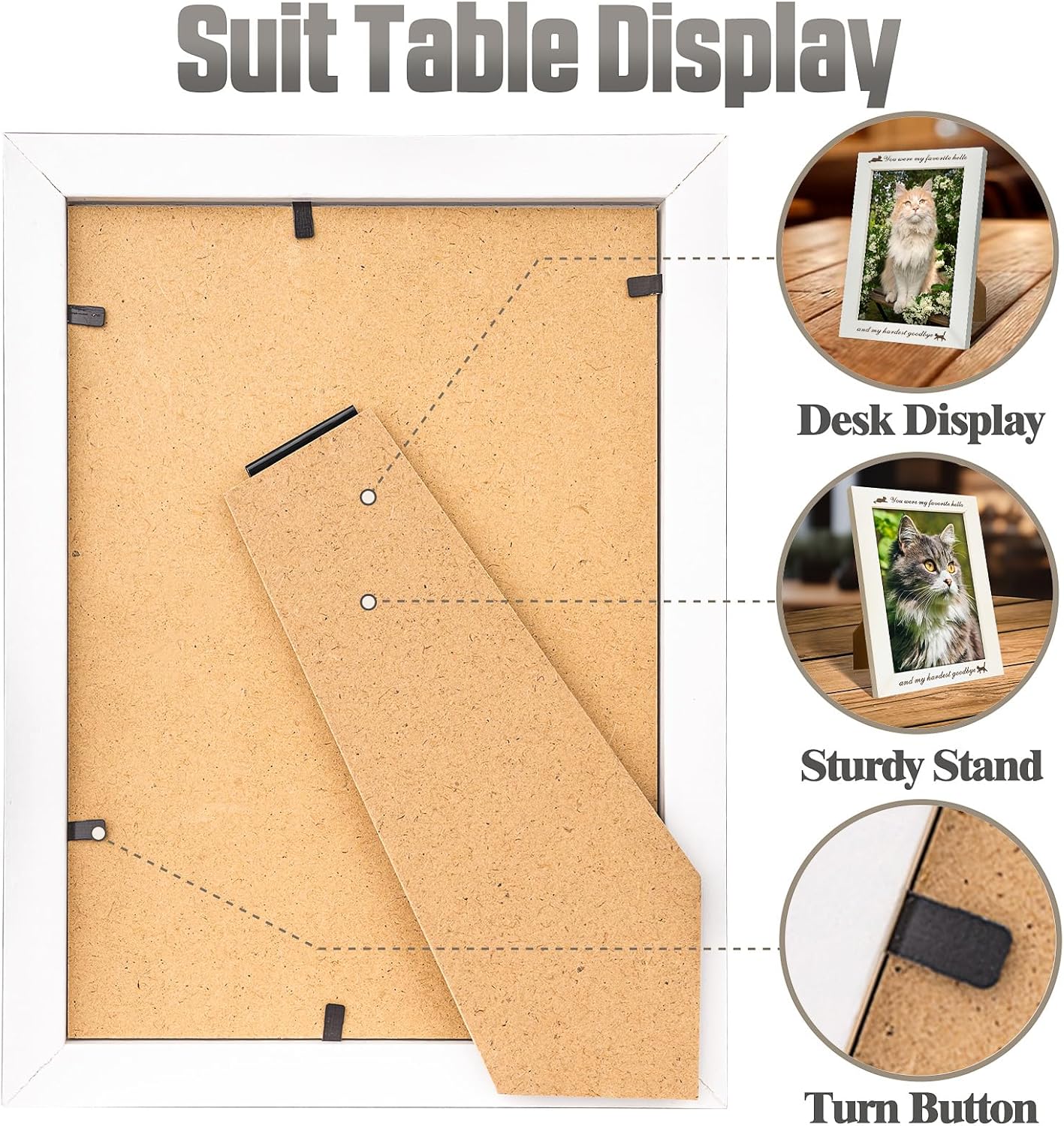 Cat Memorial Picture Frame, Cat Memorial Gifts, Cats Photo Frames, Cats Loss Sympathy Gift, Pet Frames for Loss of Meow Sentiment Tabletop, Meow Remembrance Gift For Pet Lover-4x6 Vertical Frame - Image 6