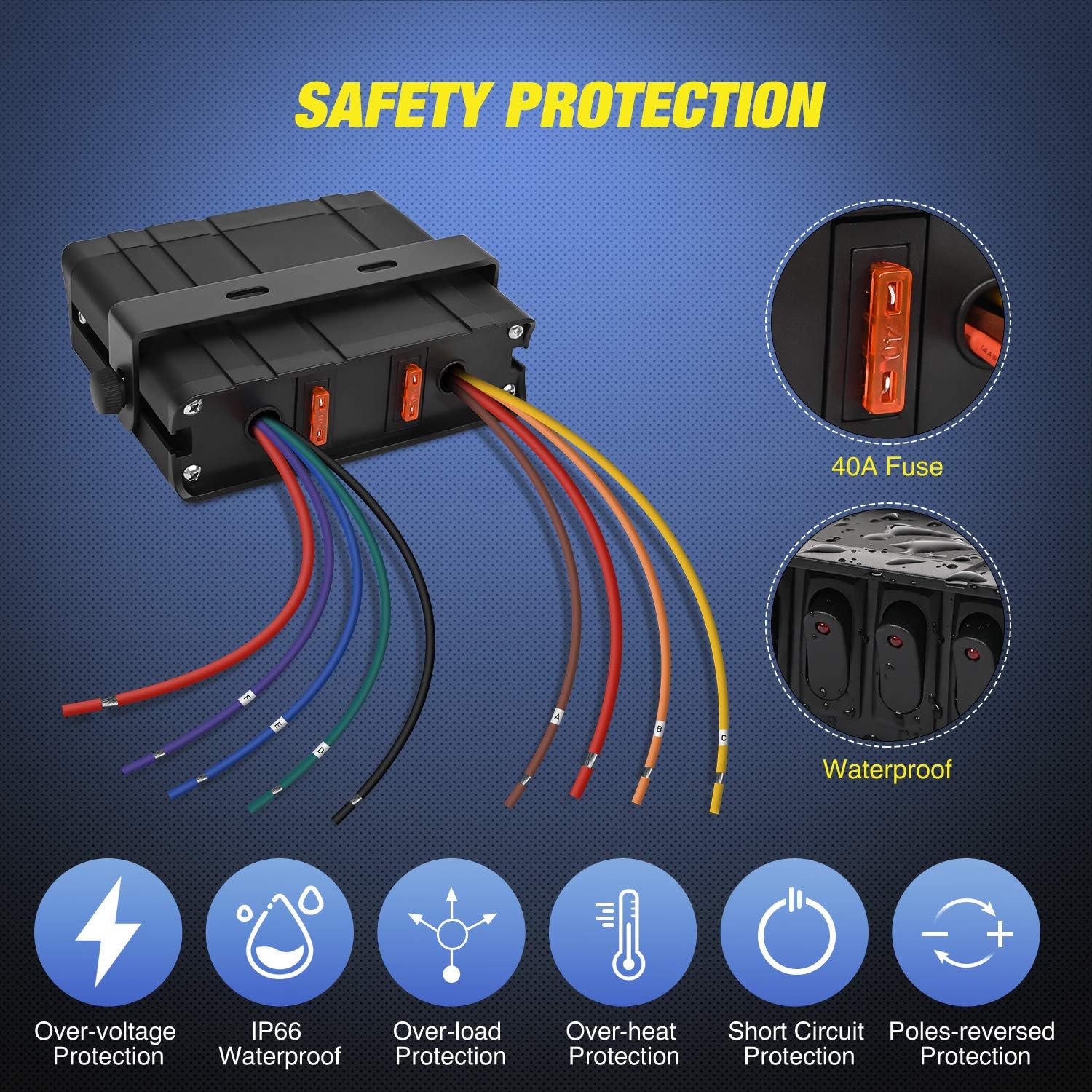 Nilight - 6 Gang Rocker Switch Box SPST Toggle Switch Panel 12V 24V 20A Switch Panel 60Amp Max for Automotive Cars Vehicles Boats RVs Campers SUVs : Automotive