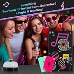 Party Game- Music Trivia Challenge for 2-10 Players,Fast-Paced Family Card Game with Bell,125 Lyric Cards, Plastic Microphone & Games Board,Perfect for Adults & Music Lovers Games Night.