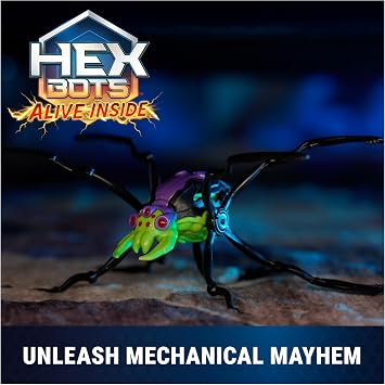 HEX Bots Skitter Bot Spider、ロボットキッズトイ 昆虫のような動きで屋内/屋外で遊ぶ ロボットおもちゃ 4歳以上の男の子&女の子向け グリーン