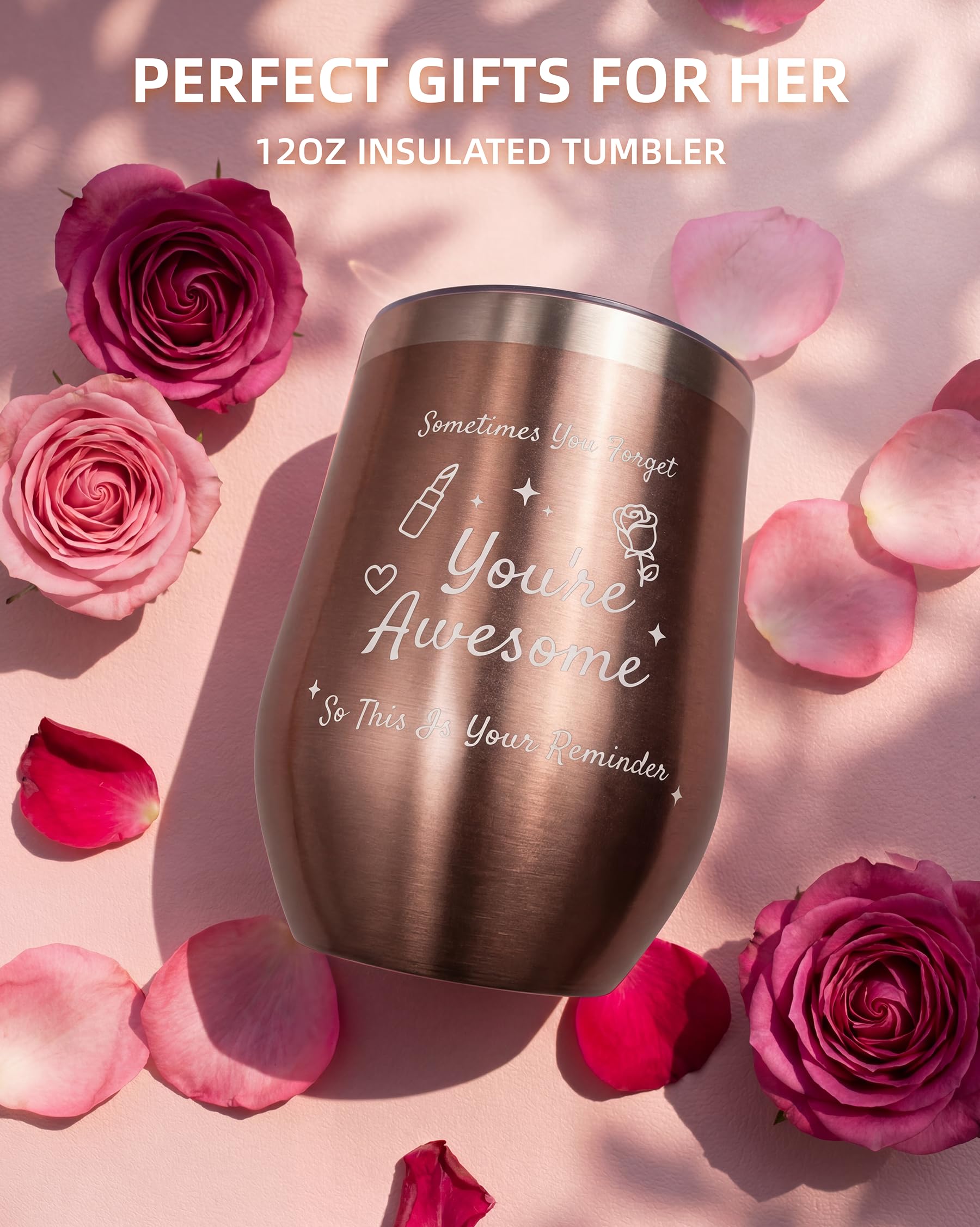 Coolparty Regalos de cumpleaños para mujeres, taza aislada, vaso de vino, regalo para ella, cestas de cuidado personal, juegos de baño de relajación para amigos, mamá, esposa, niñas, hermana, hija