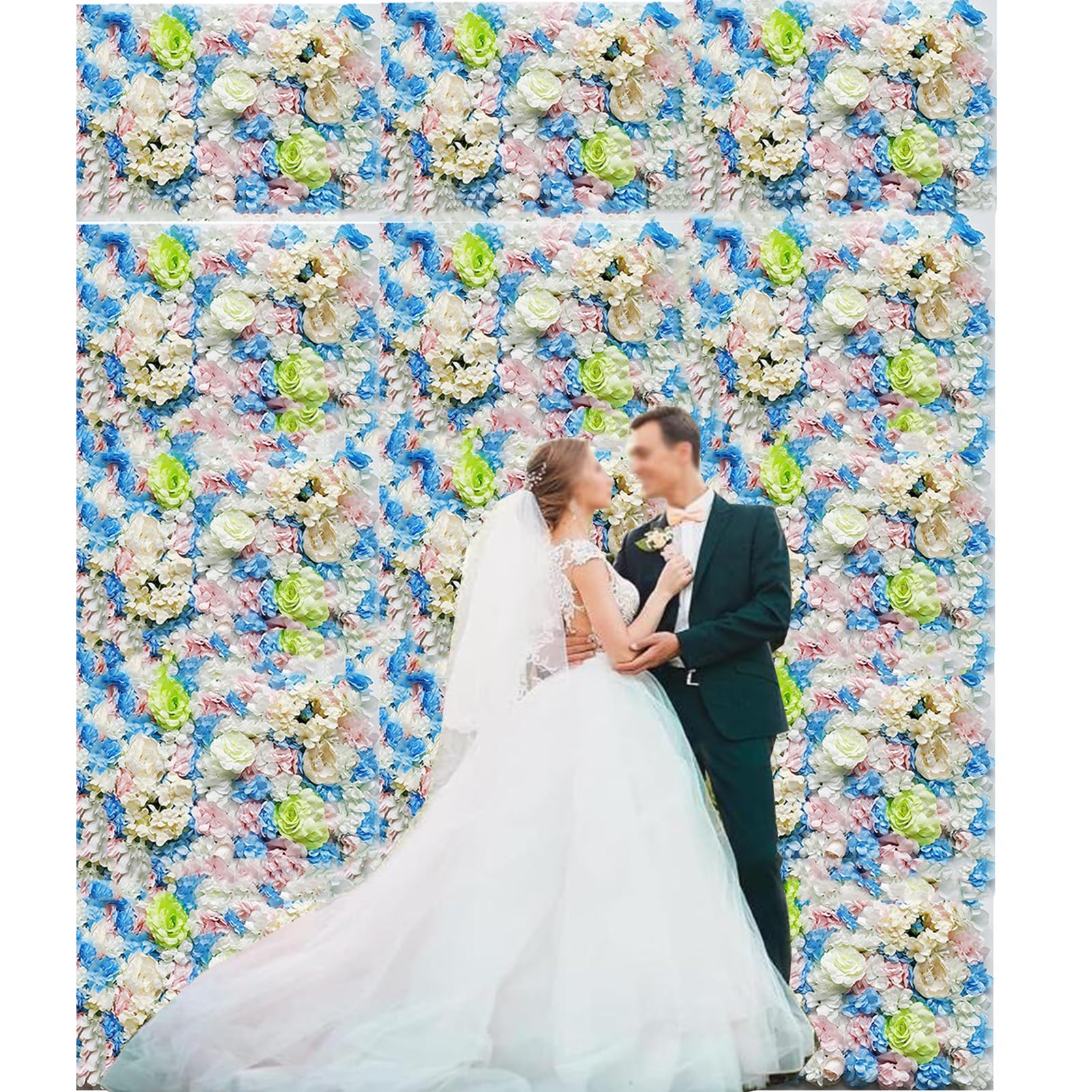 Künstliche Blumenwand, Seidenrosenwand, 60 X 40 cm, Für Hochzeiten, Bühnenhintergrunddekoration, 2 Stück