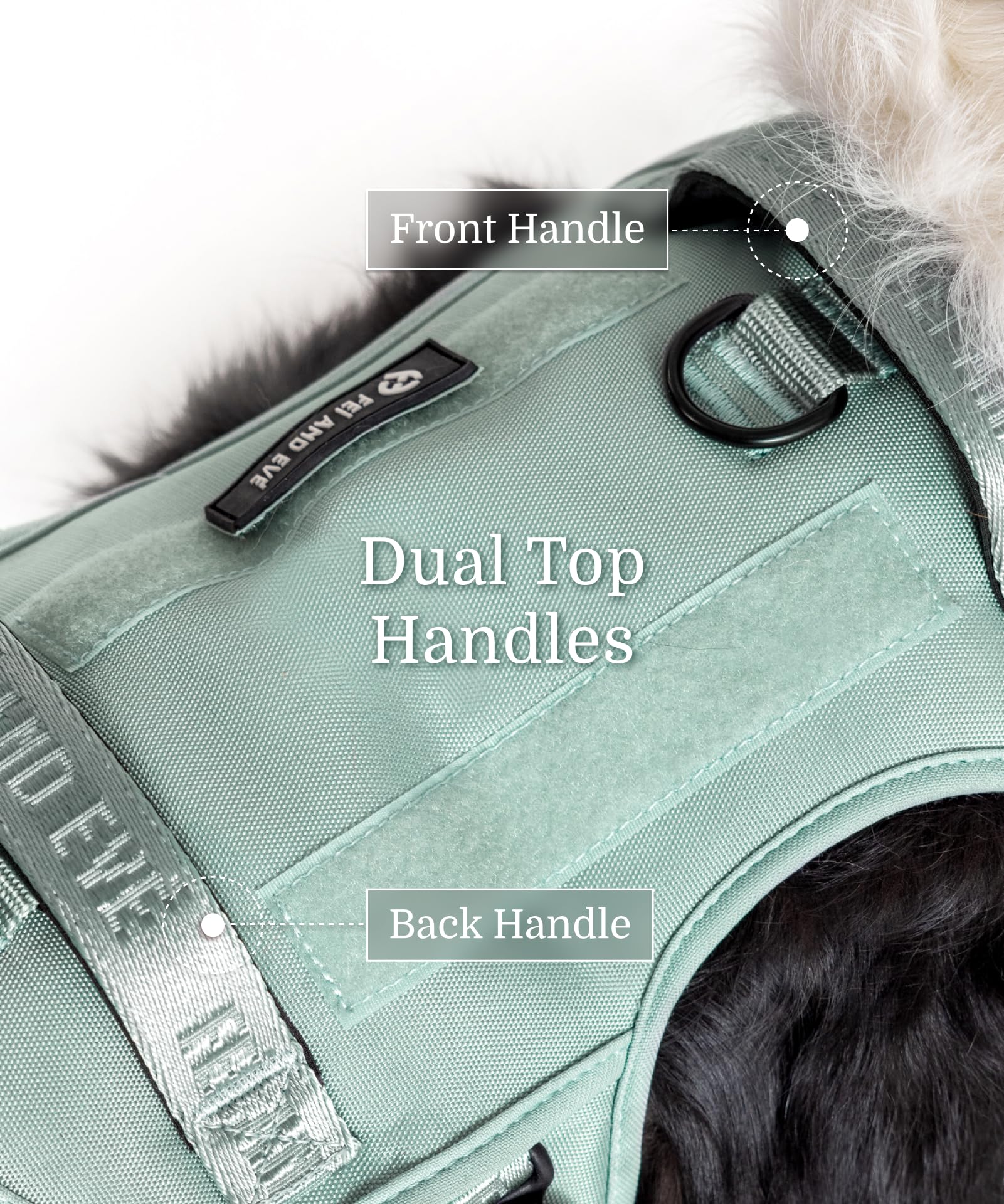 2026 New Edition, Fei & Eve MagEase Dog Harness - 3-Second Magnetic Buckles | 3-Point No-Pull Control | Heavy-Duty 900D Nylon | Dual Safety Handles | Breathable Mesh | Adjustable Fit | Large, Green - image 6