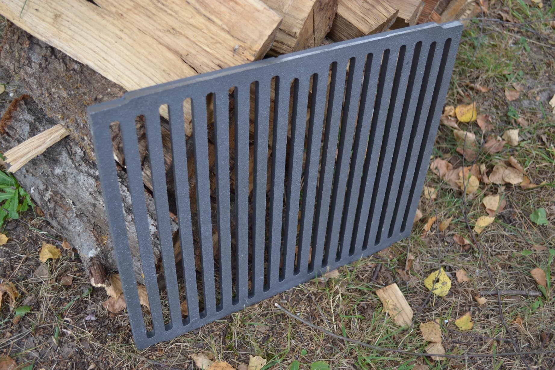 SEZAM 41,5 x 33,5 cm, griglia in ghisa, diversi diametri, adatta per camino, stufa, griglia per forno, griglia a carbone, barbecue a carbonella, griglia elettrica