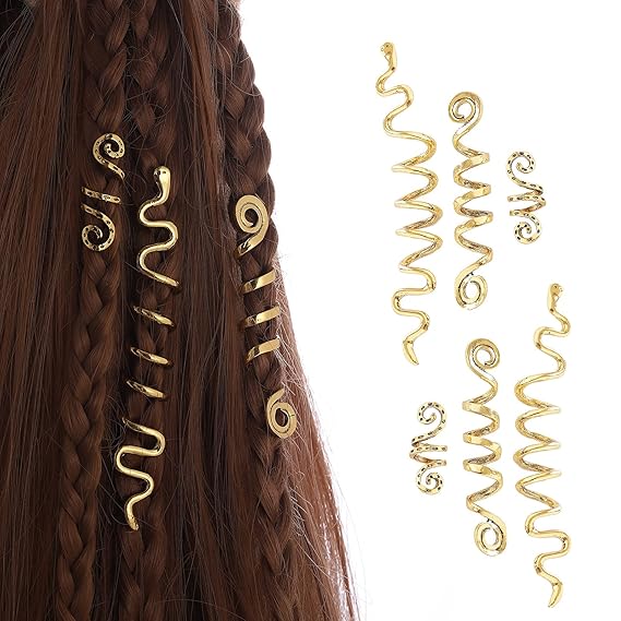 FRDTLUTHW Gold Snake Hair Jewelry for Braids, Halloween