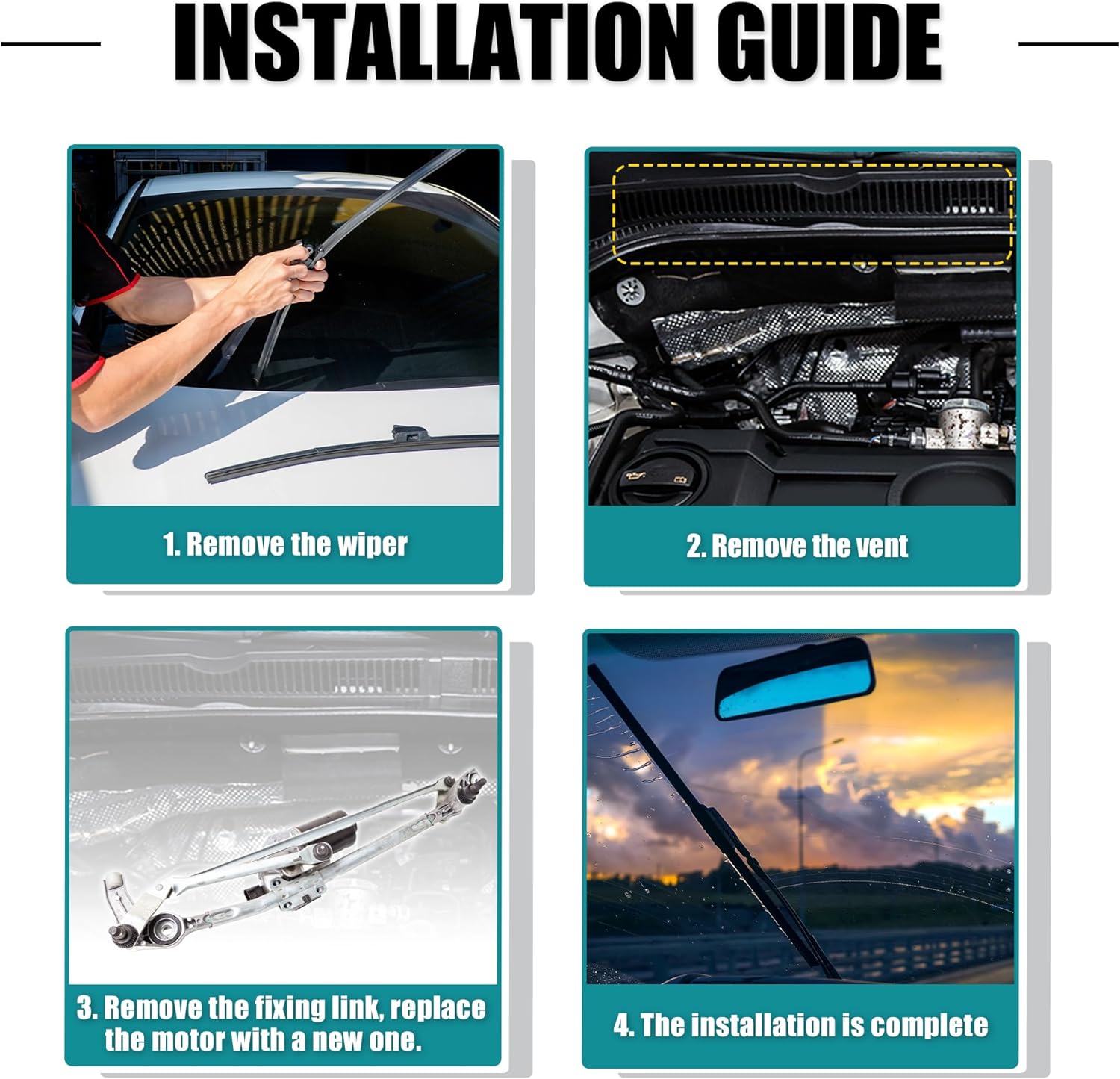 uxcell Car Rear Windshield Wiper Motor Replacement No.8E9955711E for Audi A3 2006-2013