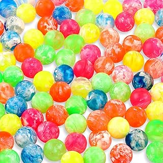 100 Pcs Small Bouncy Balls in Bulk Rubber High Bouncing Balls for Kids, Mini Bouncy Balls for Birthday Party Favors Gift Game Prizes Vending Machines Fillers Outdoor Activities (0.78 Inch)