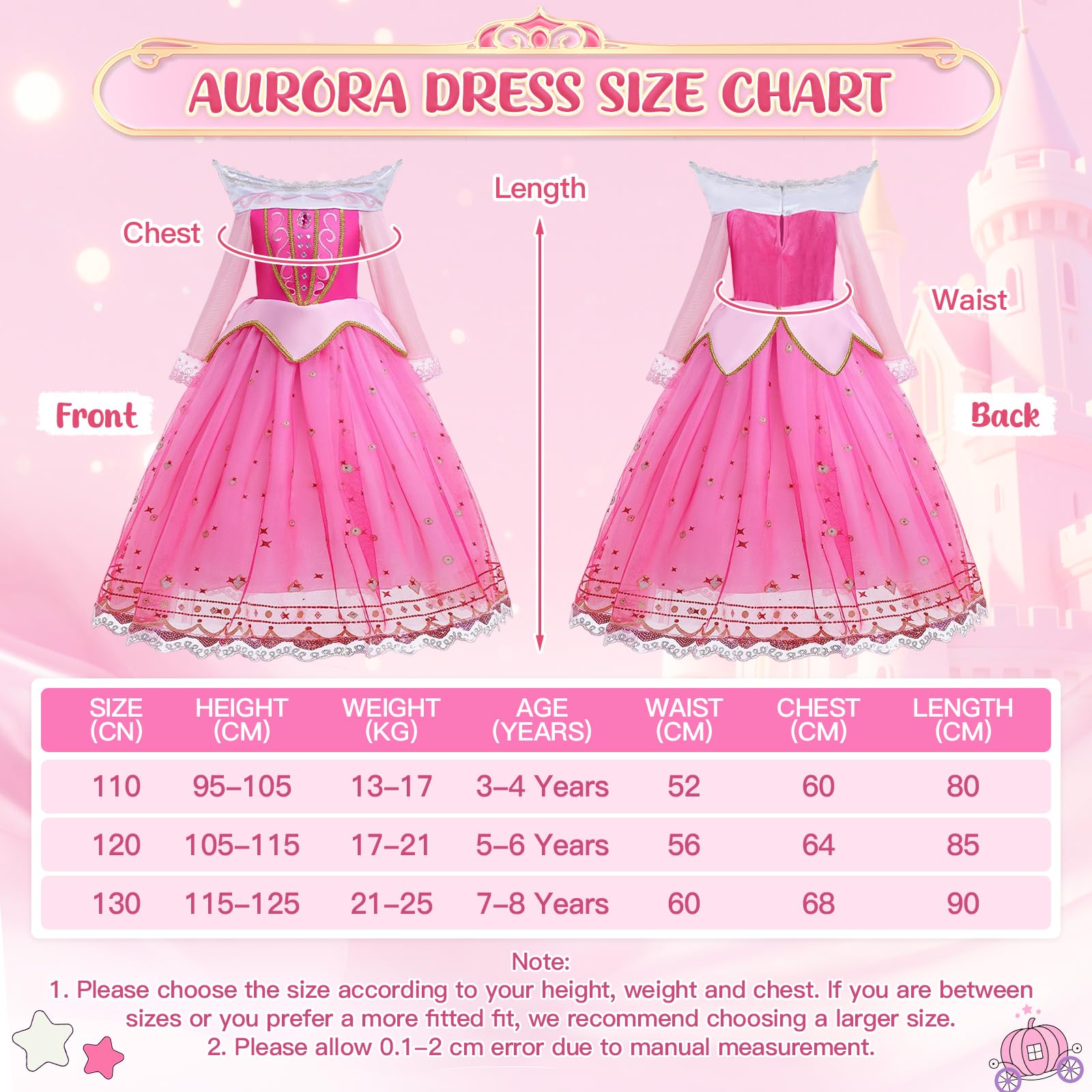 Vestito da Principessa, Vestito Principessa Rosa con Accessori, Costumi Bambina Onna Lunga con Accessorio 11 Pezzi Cosplay Compleanno Festa Halloween Natale