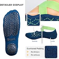 Vista 75 de Ozaiic - Calcetines de yoga para mujer con correas y agarres antideslizantes, ideales para pilates, Pure Barre, ballet, danza y entrenamiento