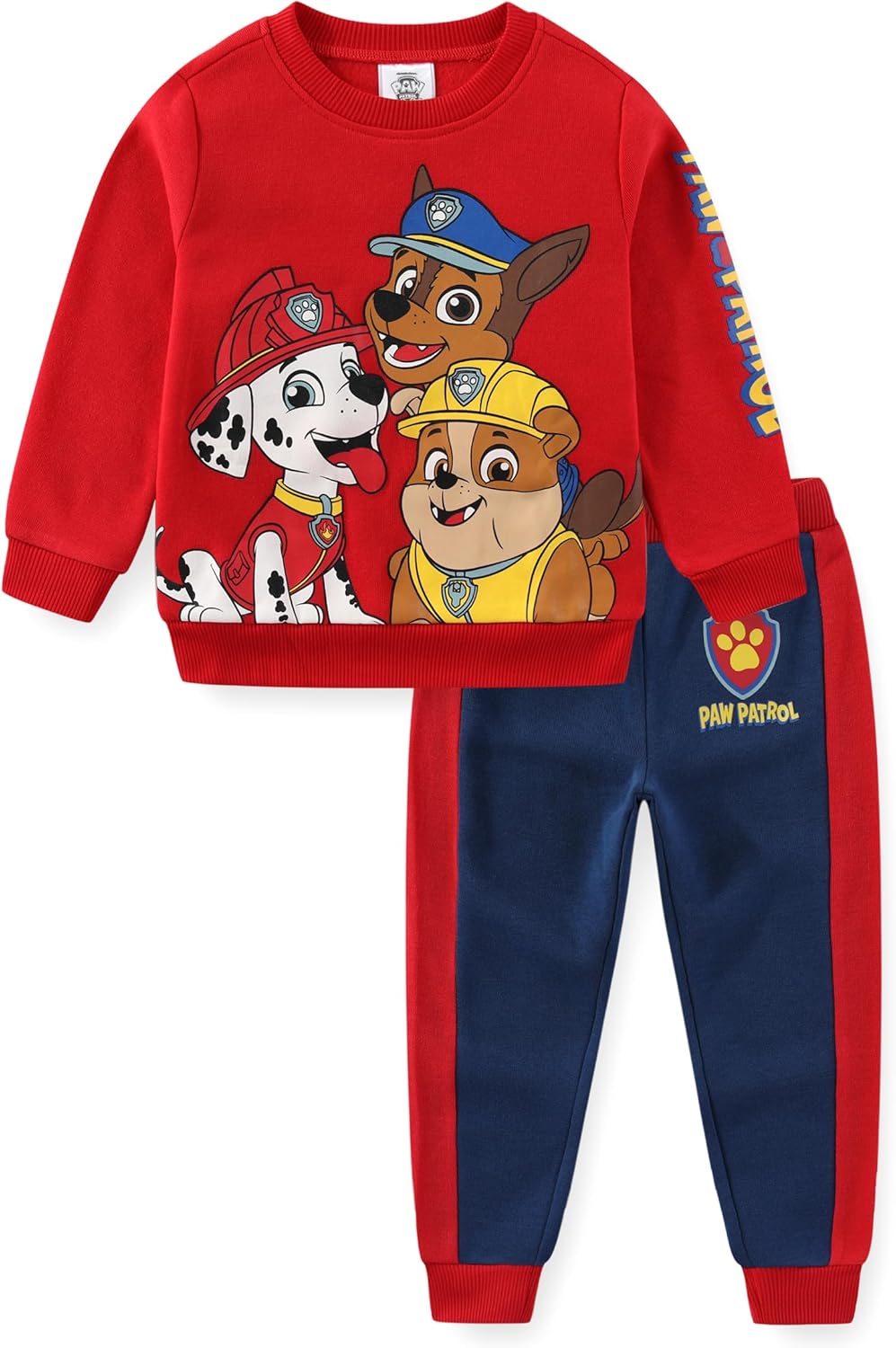 Paw Patrol Nickelodeon Marshall Chase Rubble Boys Sweatshirt and Pants 2 Piece Set for Toddler and Little Kids