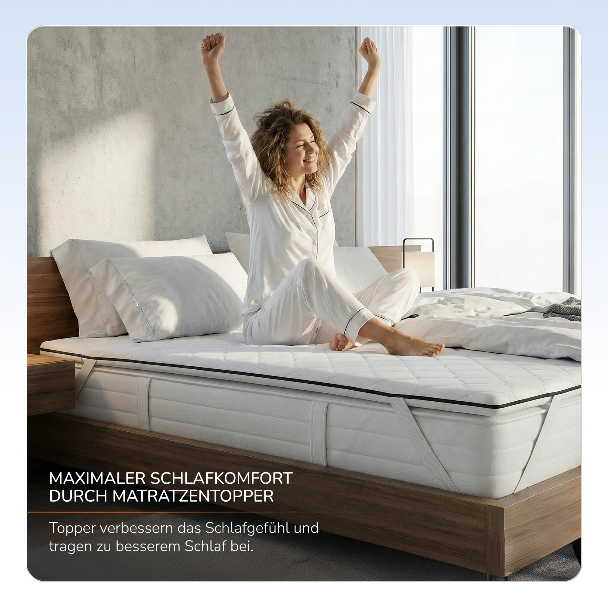 MSS e.K. Komfortschaum Matratzentopper 130 x 200 cm | optimale Körperanpassung | Mattress Topper 130x200 | Designed und produziert in Deutschland | Oeko-TEX Zertifiziert