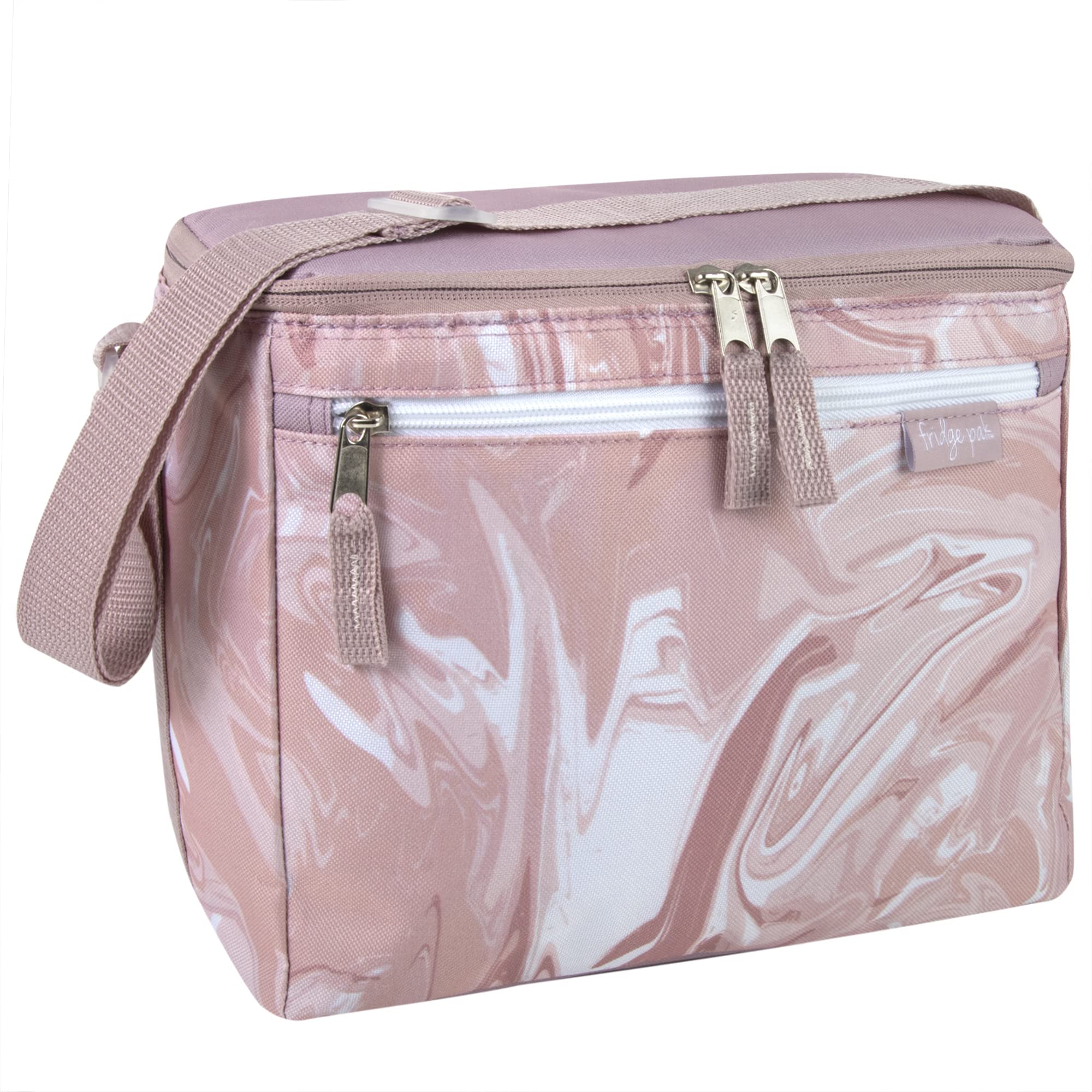 Fridge Pak Insulated Adult Lunch Box & 12 Can Large Capacity Can Cooler Bag (Grey/Black)