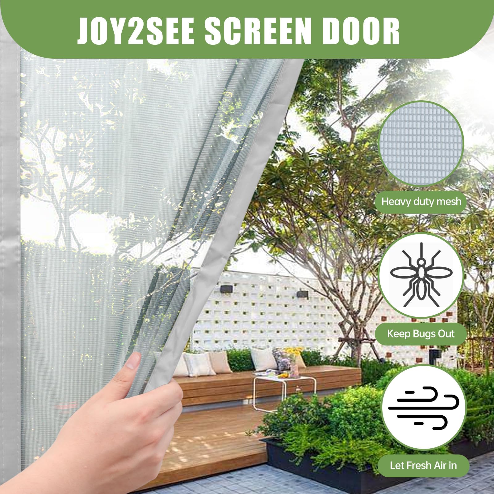 Meet Beauty Zanzariera Magnetica 130 x 235 cm per Porte, Upgrade Zanzariera Porta Finestra, Grigio Argento
