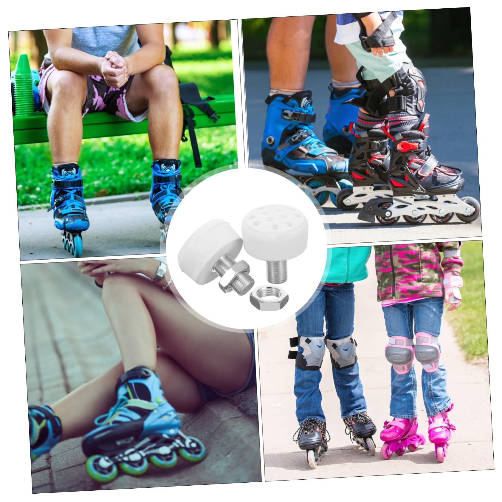 BESPORTBLE Freins pour Patins À roulettes Retarder Bande De Poignée De Scooter De Remplacement pour Patins À roulettes Accessoire De Frein Blanche Métal
