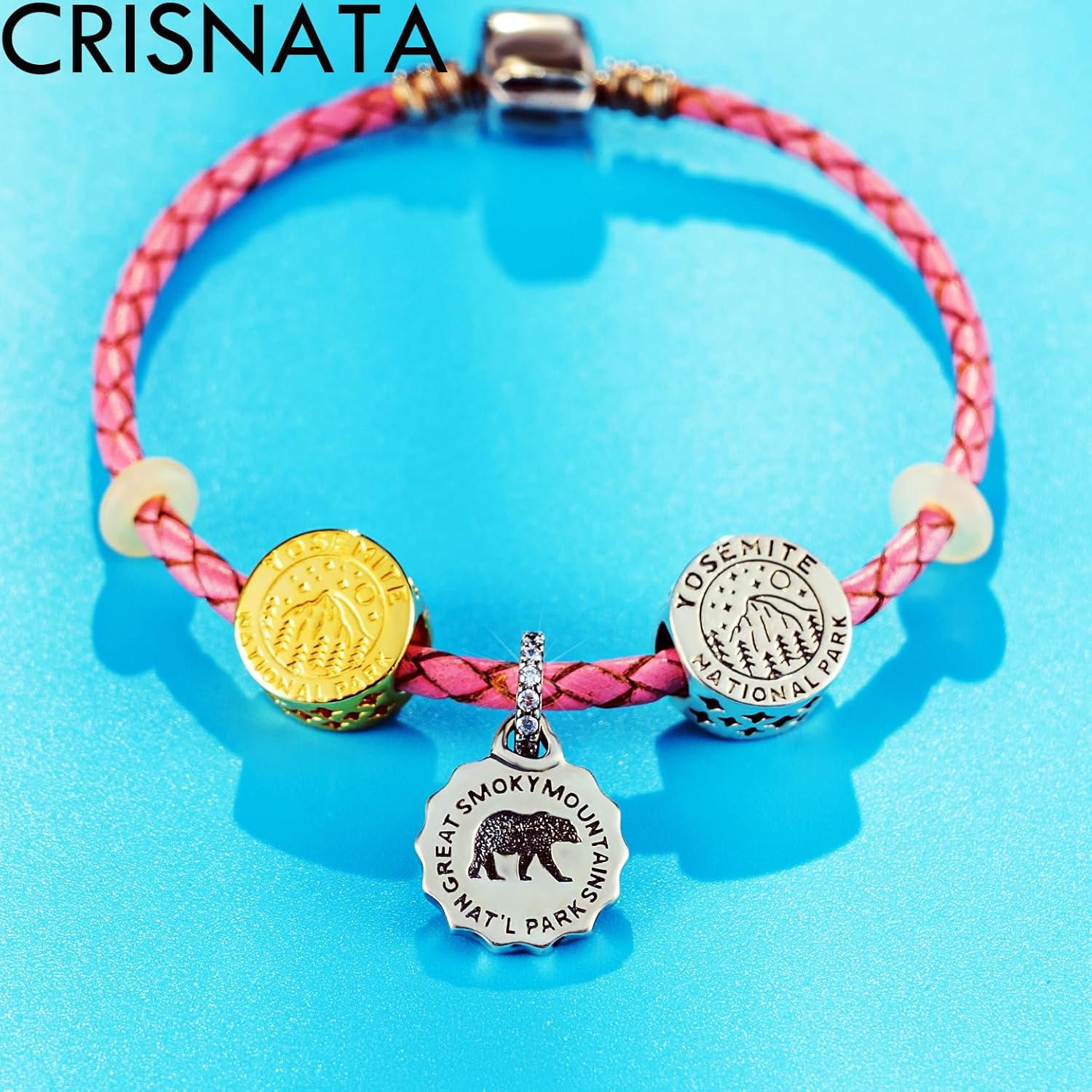 Yosemite National Park in California Charms, Vintage 925 Sterling Silver Round Beads fits Pandora American Travel Bracelet, Gifts for USA Souvenir/Mothers Day/Christmas - Image 4