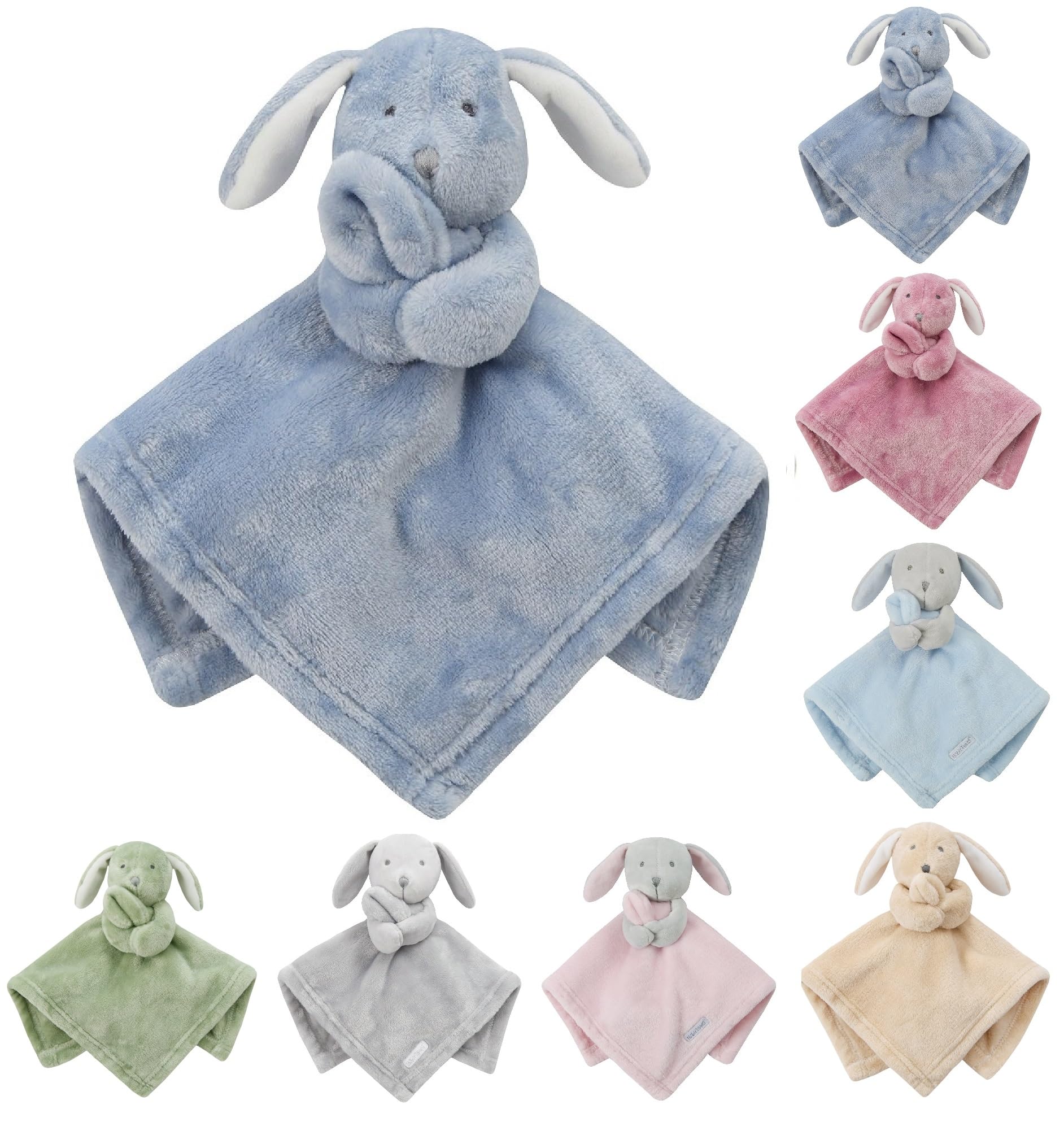 OnlyBee Baby Bunny Rabbit Comforter Blanket Baby Girl Boy Infant Toddler Newborn Cuddle Snuggle Soft Blankets 7 Colours (Dusky Blue, One Size, Bunny Rabbit)