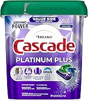 Cascade Platinum Plus Dishwasher Pods 62 Count Clean Scent - 2X Dawn Power for Spotless Dishes