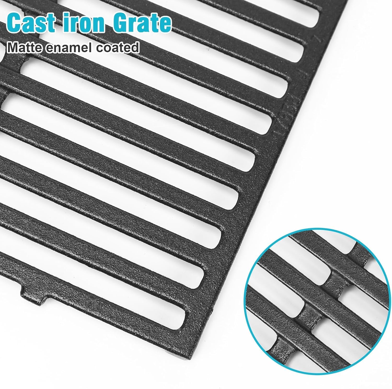 GRISUN Griglia e piastra 44,5 cm (7638) in ghisa per Weber Spirit I & II serie 300 - E310, E320, E330, S310, S320, S330, S330, Ricambi 2 pezzi