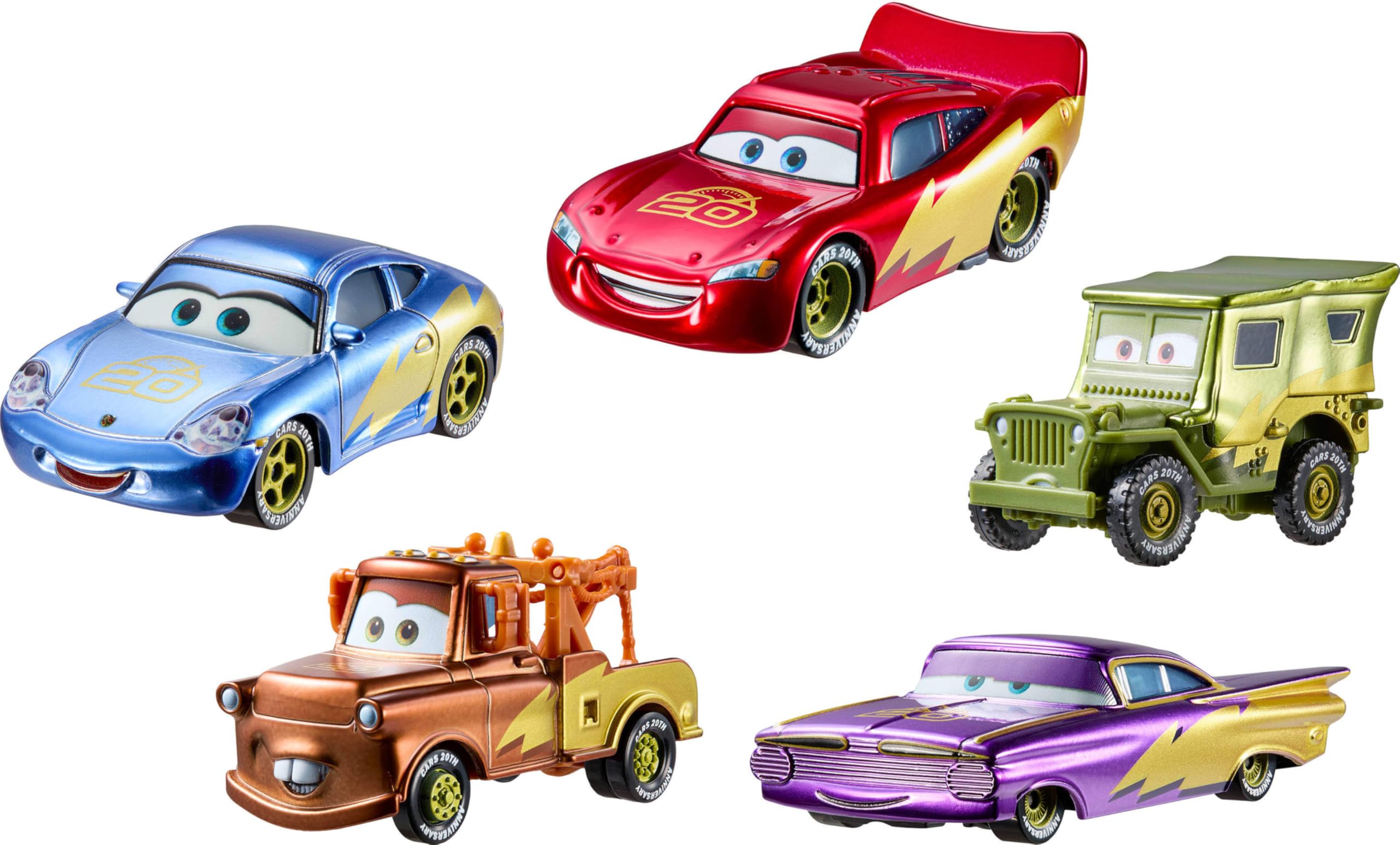 Mattel Disney and Pixar Cars Race to Celebrate 20th Anniversary Radiator Springs 5-Pack 5 Fan-Favorite Characters from the Original Film, JMJ85