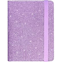 ACdream Unisex Faux Leather Passport and Vaccine Card Holder, Glitter Purple, RFID Blocking, Protects Valuable Information