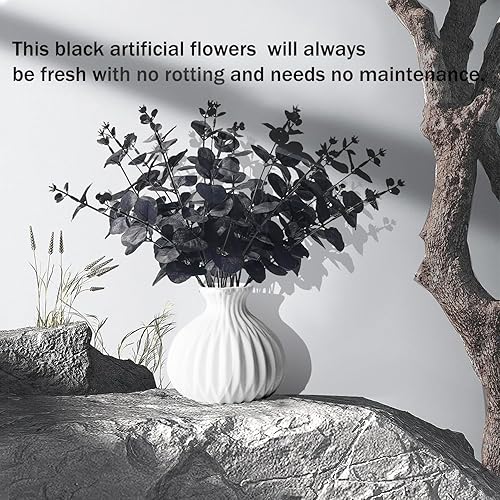 Miniatura 10 de 10 rosas artificiales, flores artificiales para decoración de Halloween, tallo largo, rosas artificiales para el hogar, Halloween, gótico,