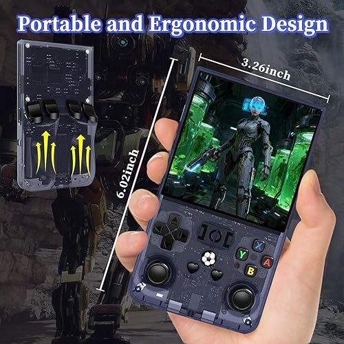 Miniatura 4 de PixelKing R36MAX - Consola de juegos de mano retro con 64G incorporados, más de 18000 juegos clásicos, emulador de mano, pantalla IPS de 4.0