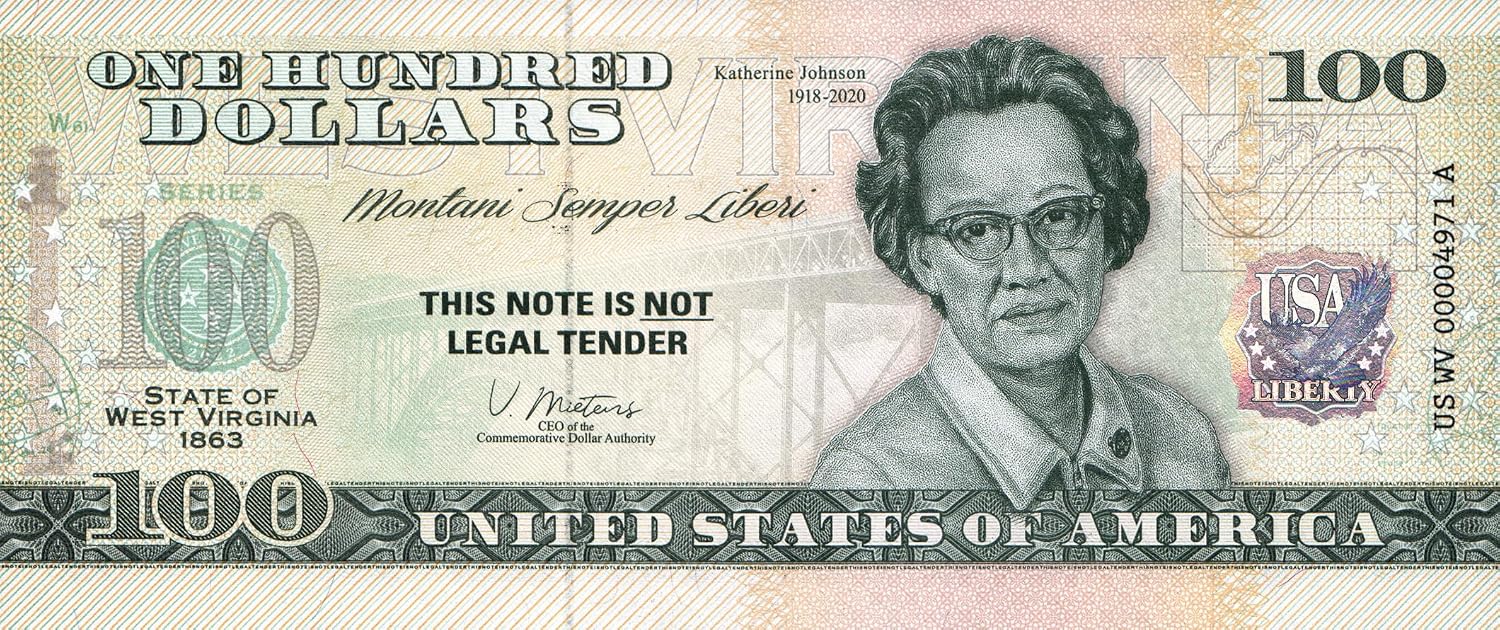IMPACTO COLECCIONABLES | West Virginia Souvenir Dollar Note – Novelty Collectible Banknote with UV Details (Not Legal Tender), Part of The 50 U.S. States Commemorative Collection