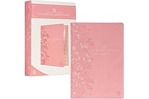 Spiritual Growth Bible, Study Bible: NLT New Living Translation, Faux Leather Bible in Pink