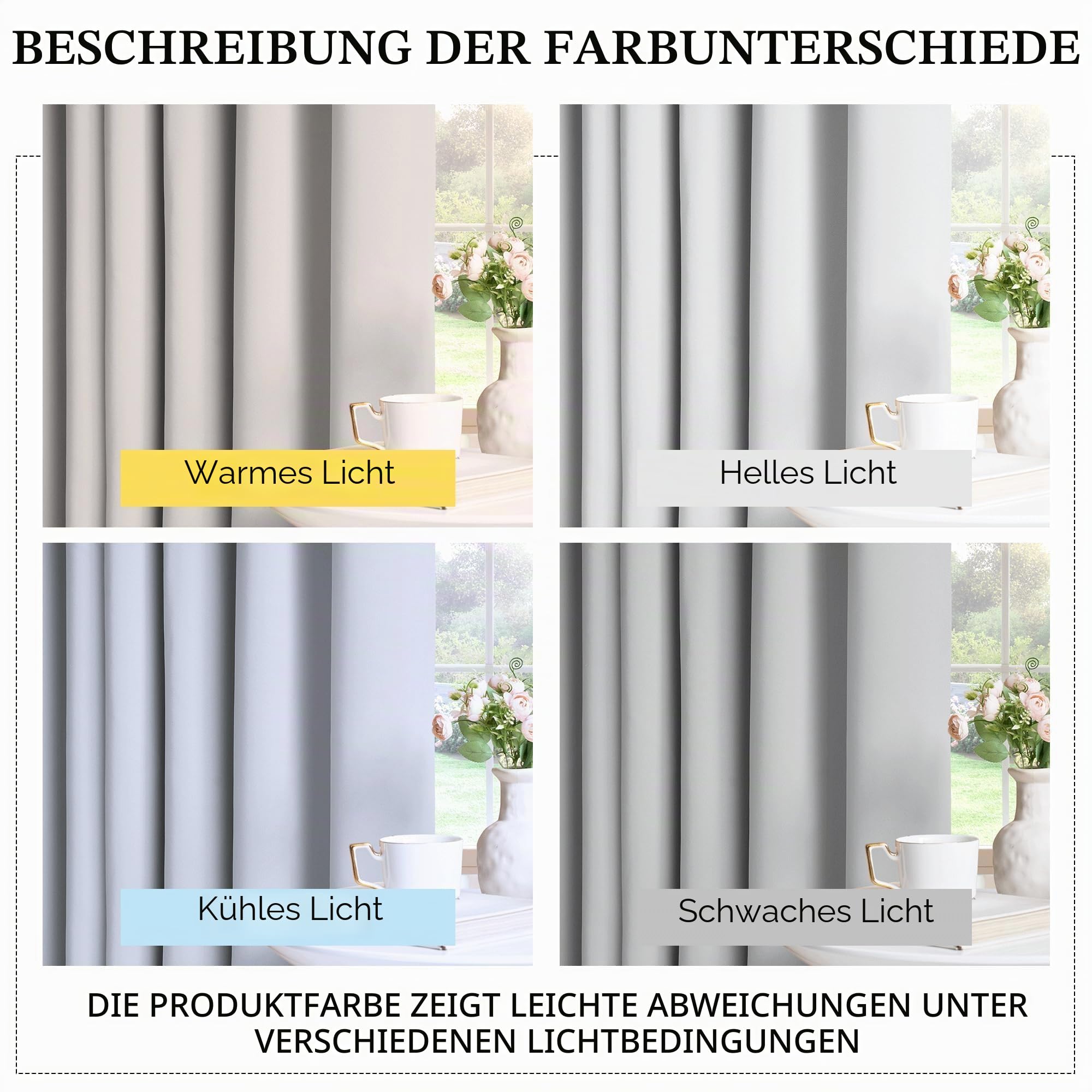 PONY DANCE Outdoor Vorhang Wetterfest 2er Set H 213 x B 132 cm Outdoor Gardinen Wasserdicht Sonnenschutz & Sichtschutz Terrasse Vorhänge Weiß Outdoorvorhänge mit Ösen, Grau-weiß