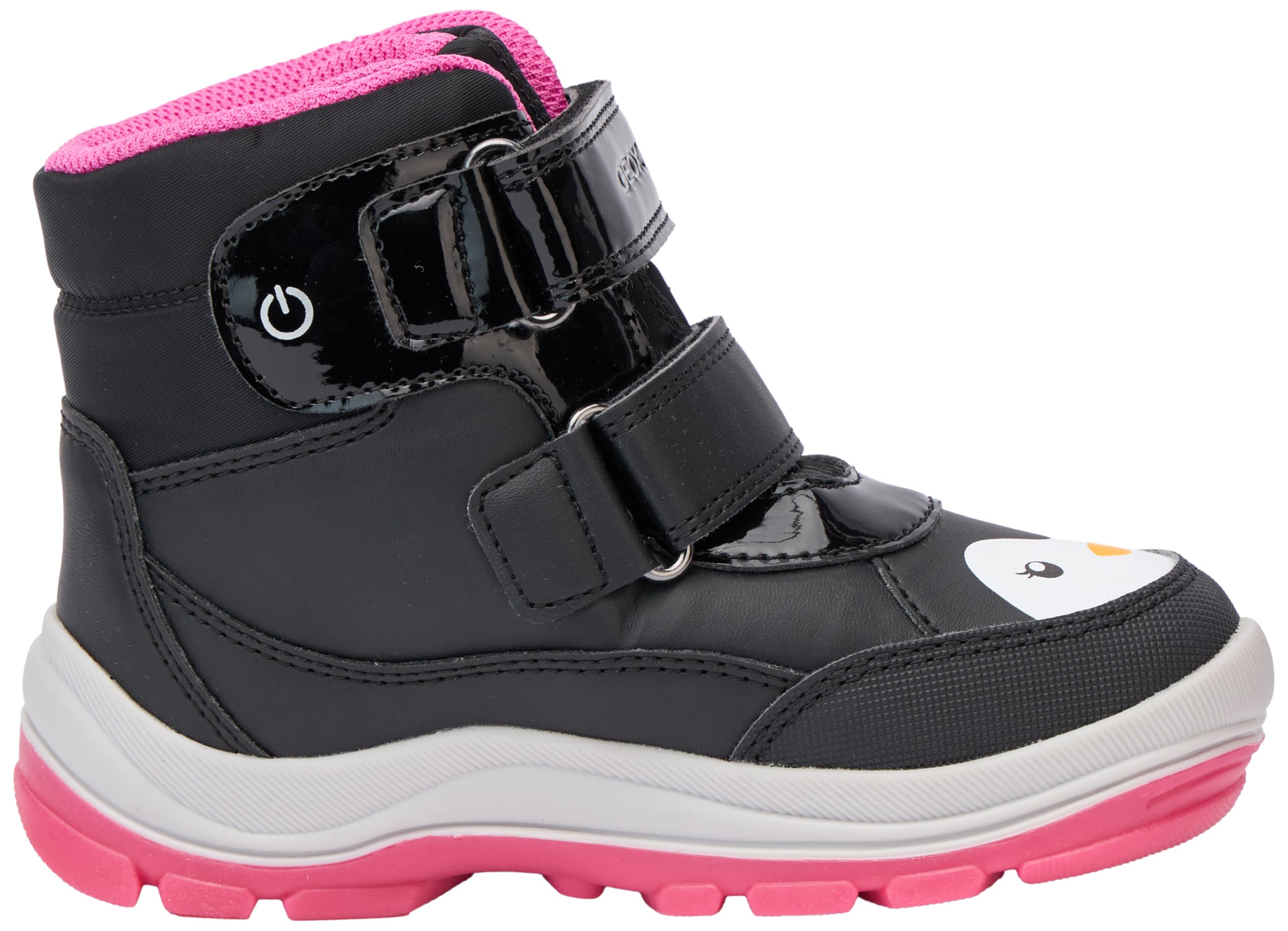 Geox Baby Girl B Flanfil B ABX caviglia barca, Black Fuchsia, 24 EU