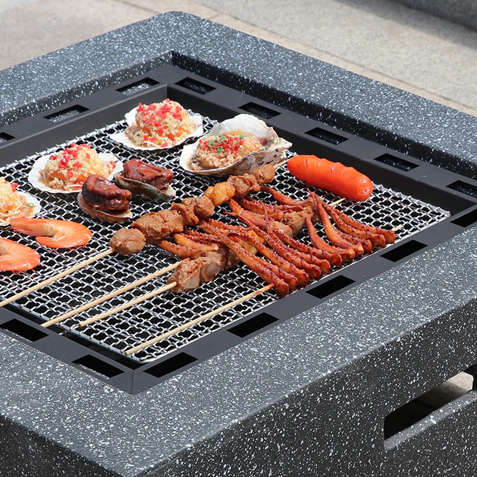 Braciere da Esterno Tavolo per Il Tempo Libero del Barbecue del Giardino del Giardino, Ciotola di Fuoco Bruciante del Legno All'aperto, Camino per Il Riscaldamento All'aperto, 71 Cm / 28 "