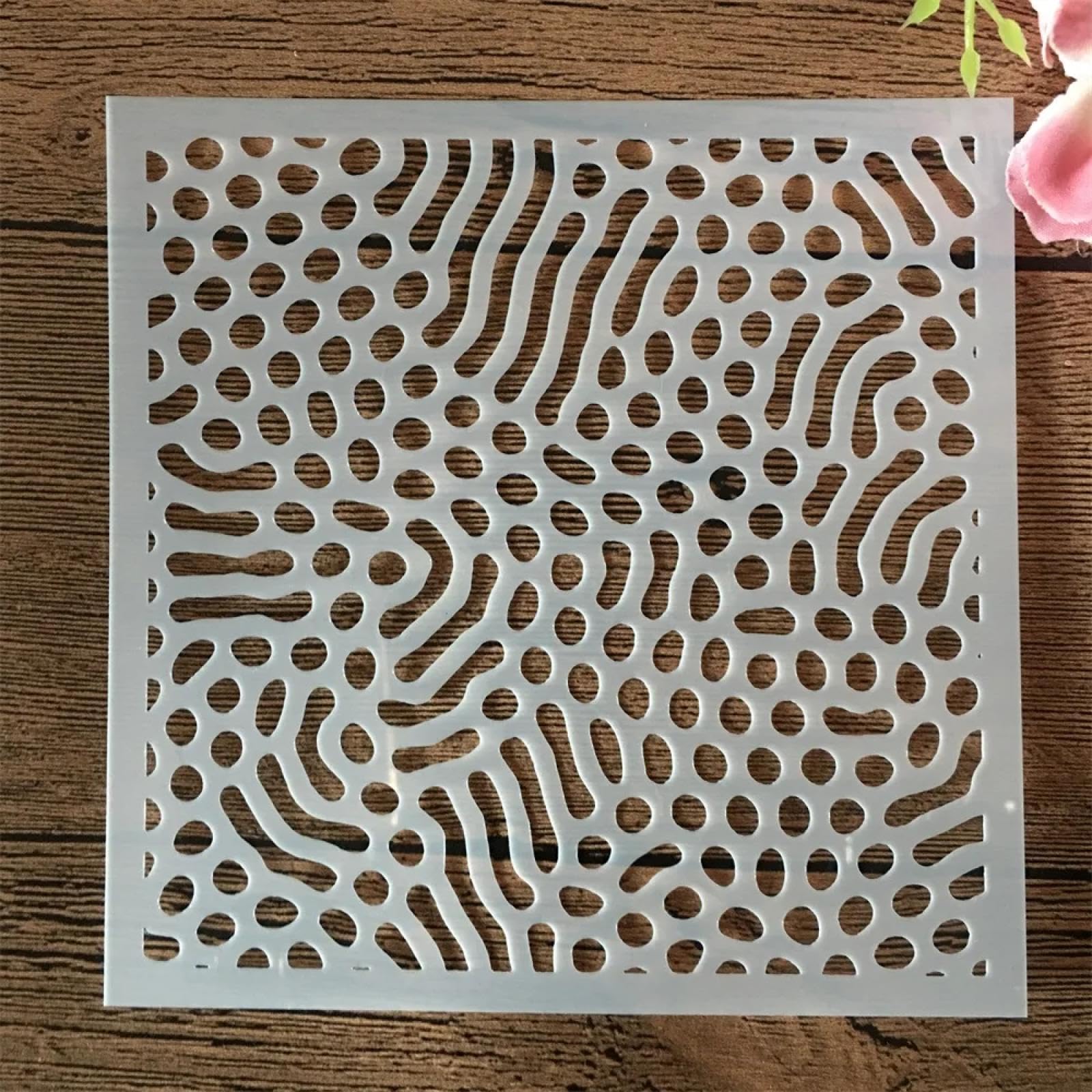 Plantillas para pintura, 8 unidades, 13 x 13 cm, diseño geométrico de gota de agua, plantillas reutilizables para madera, pared, tela, roca, pizarra, señalización, proyectos de arte para hacer