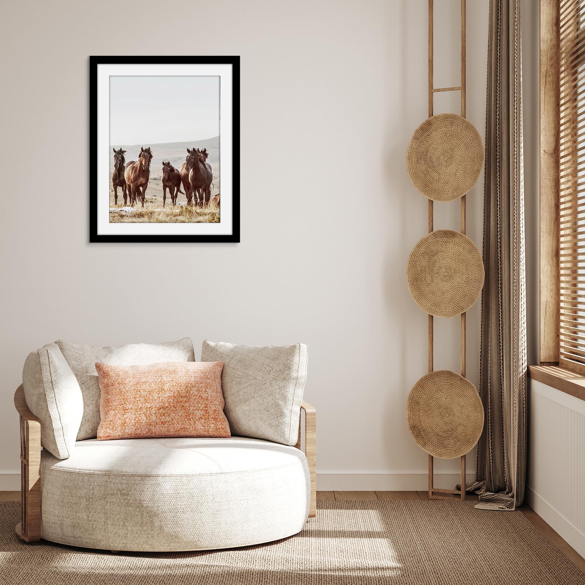 Americanflat 18x24 Poster Frame with Mat or 22x28 Poster Frame Without Mat in Black Engineered Wood with Plexiglass Cover and Included Hanging Hardware for Horizontal and Vertical Formats for Wall