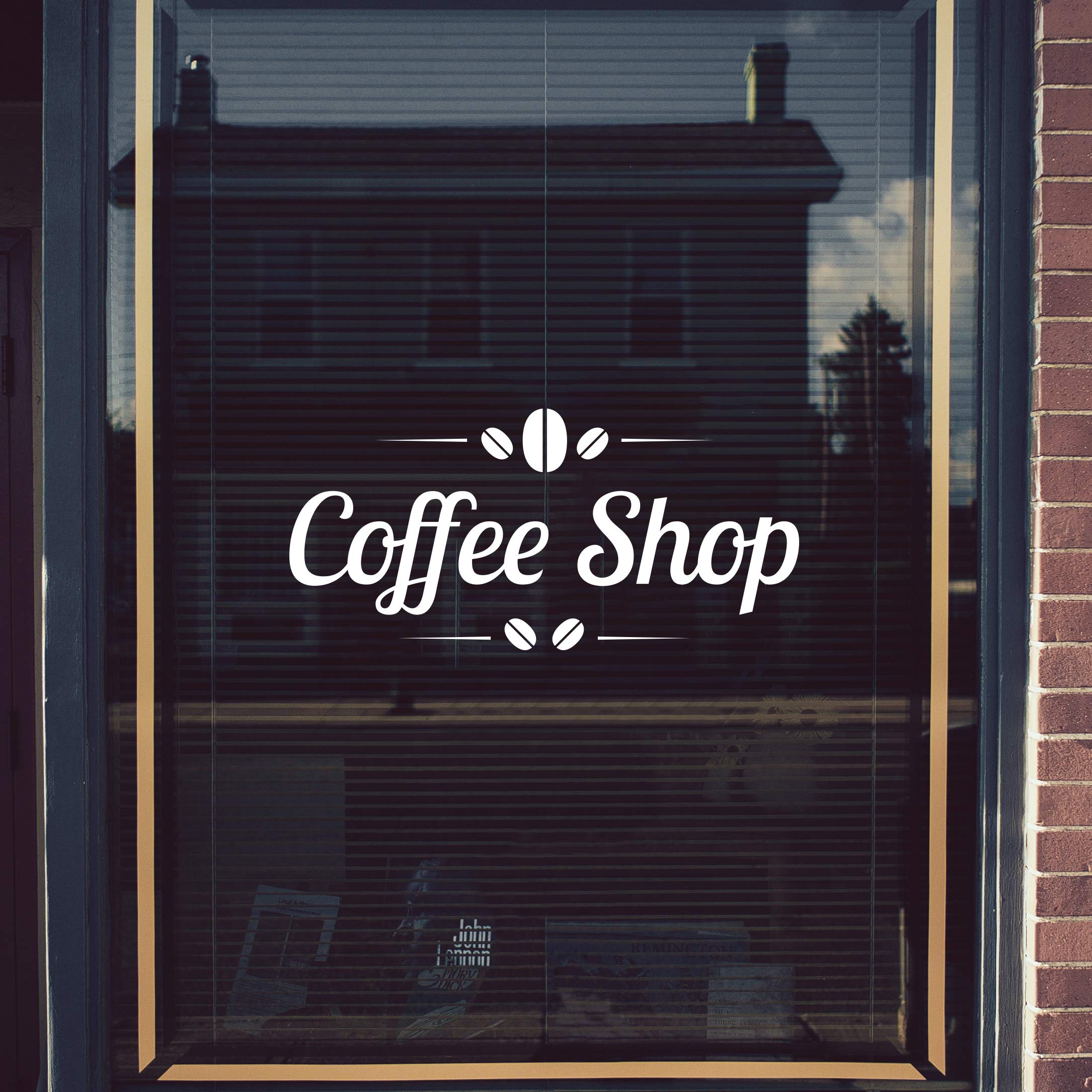 Coffee Shop Modern Window Sign Vinyl Graphics Sticker Shop Cafe Coffee Shop Restaurant