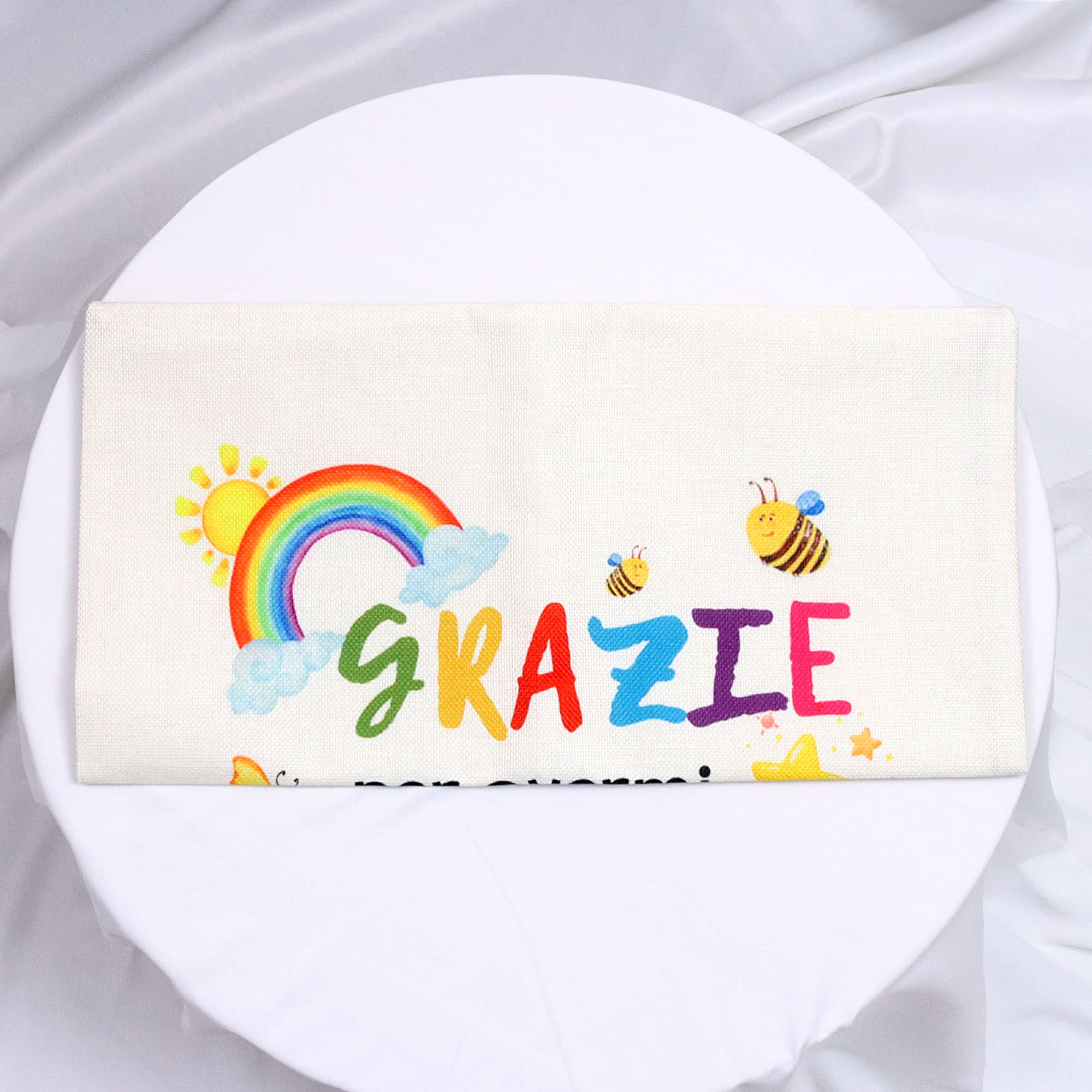 Grazie Insegnante Regalo Maestra Regali per le Donne Insegnante Cuscino Copertura Insegnante Apprezzamento Settimana Regali di Laurea Stagione Regalo per Mentore Master Educatore Regali (Grazie BEE)