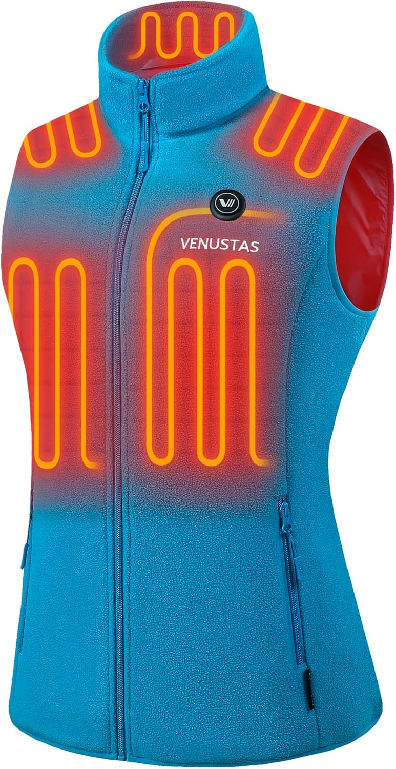 Venustas Women’s Fleece Heated Vest with Battery, Lightweight Electric Heated Coat Venustas Women’s Fleece Heated Vest with Battery, Lightweight Electric Heated Coat