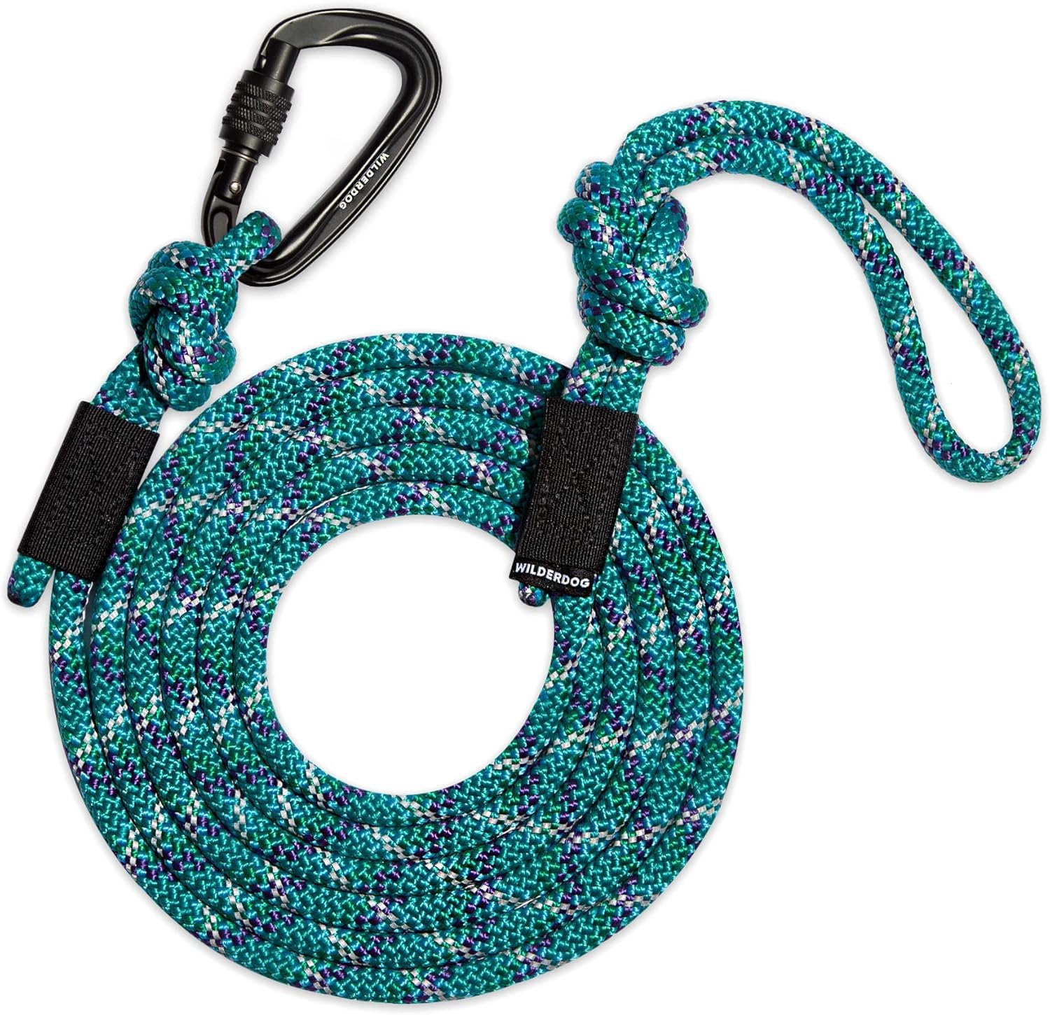 Wilderdog Carabiner Climbing Rope Dog Leash for Medium & Large Dogs - 10ft - Islander