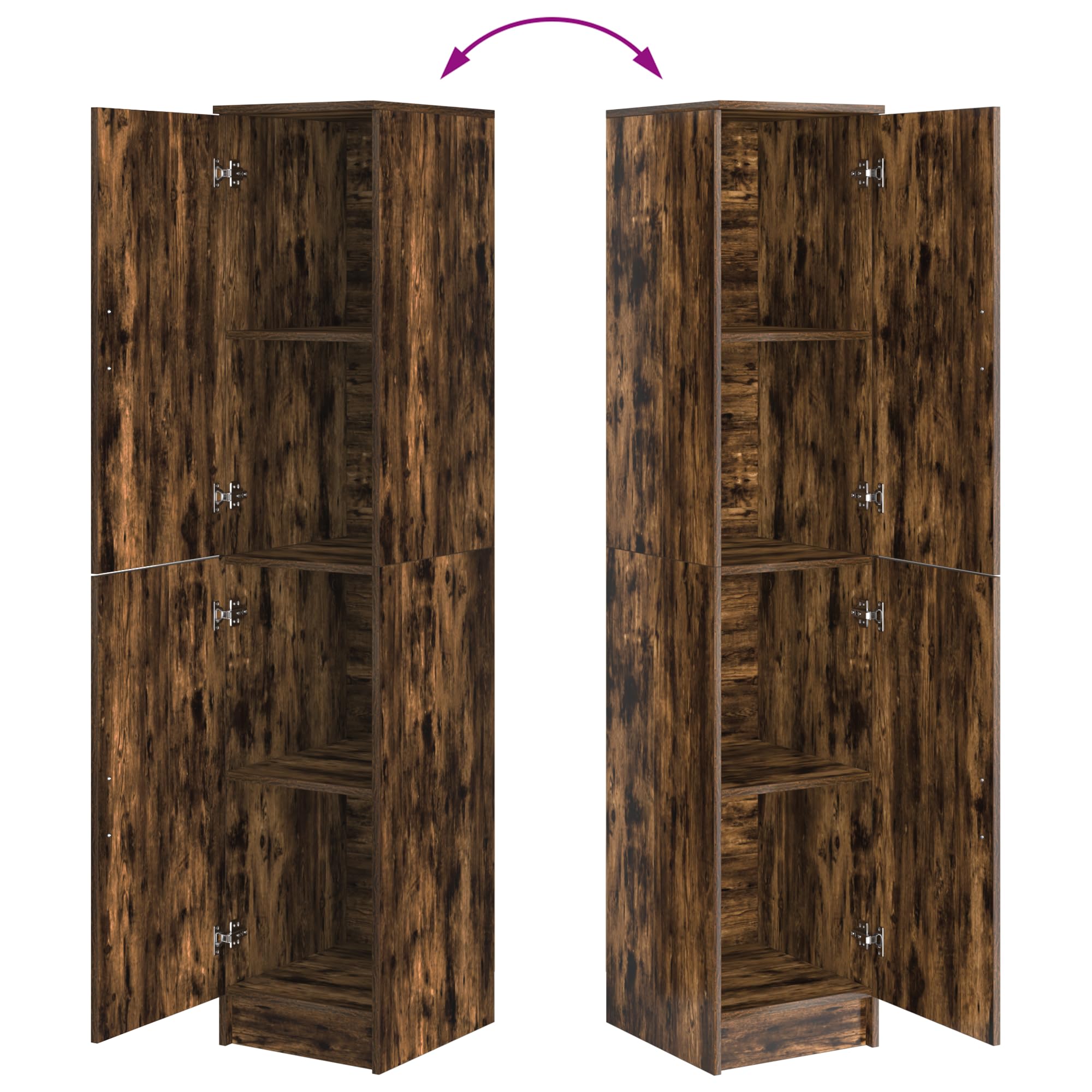 Sideboard Geräucherte Eiche Holzwerkstoff mit 2 Türen 4 Regalen Modernes Sideboard Wohnzimmer Küche oder Flur Buffet Schrank Breit 160 cm Braun für Esszimmer und Wohnbereich