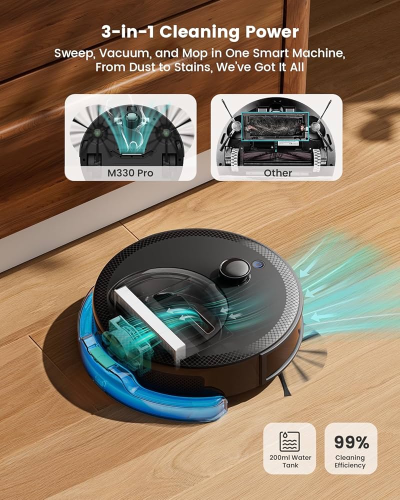 大特価！ロボット掃除機 新品同様 Lefant M330Pro 水拭き機能付き Amazon.com - Lefant LiDAR Robot Vacuum and Mop, 450ml Visible